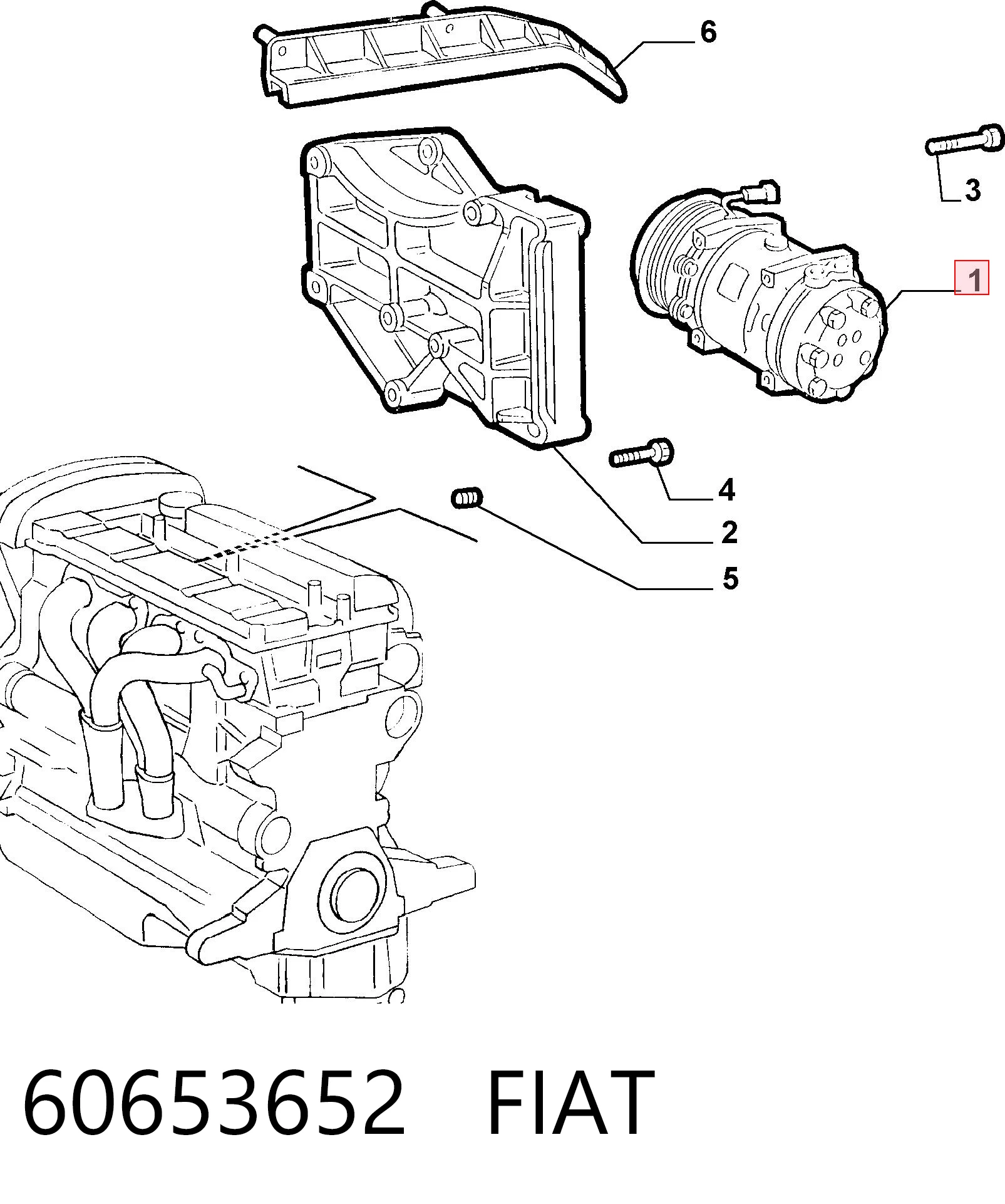 60653652 Fiat/Alfa/Lancia Компрессор хладагента
