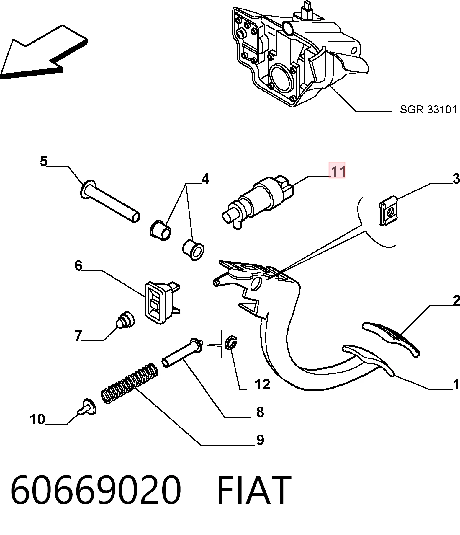 60669020 Fiat/Alfa/Lancia Датчик тормоза