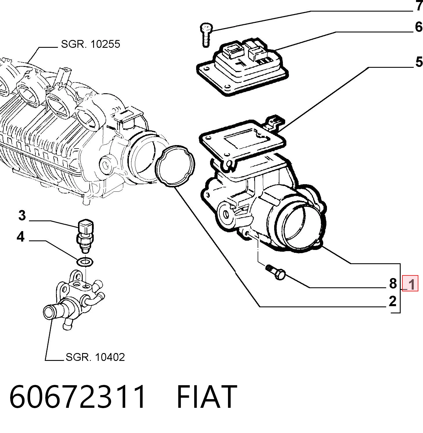 Дроссельная заслонка в сборе Alfa Romeo 147 хэтчбек (937) (2001 - 2010) цена, от 25.48 USD