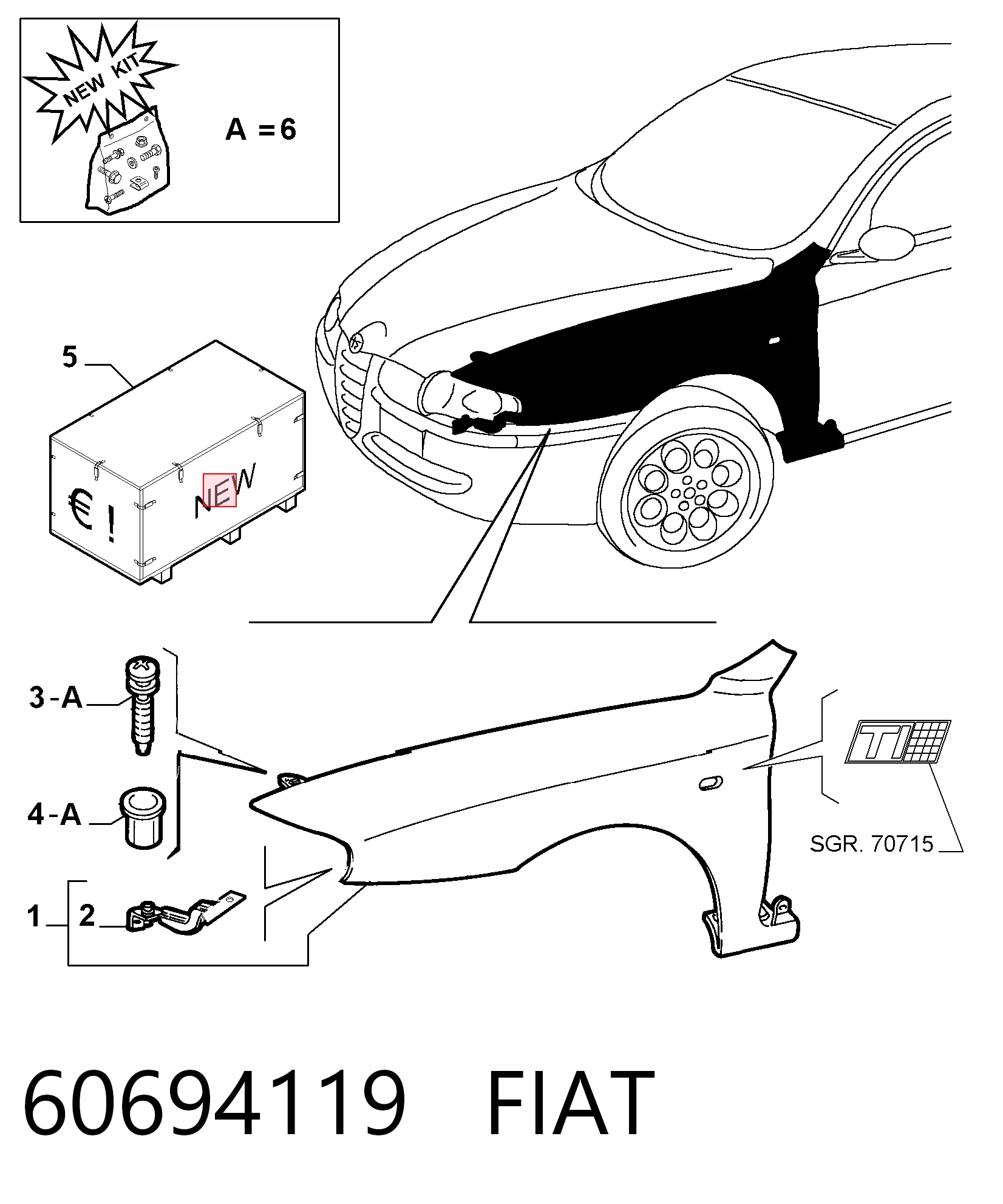 Боковая часть передняя правая Alfa Romeo 147 хэтчбек (937) (2001 - 2010) цена, от 113.02 USD