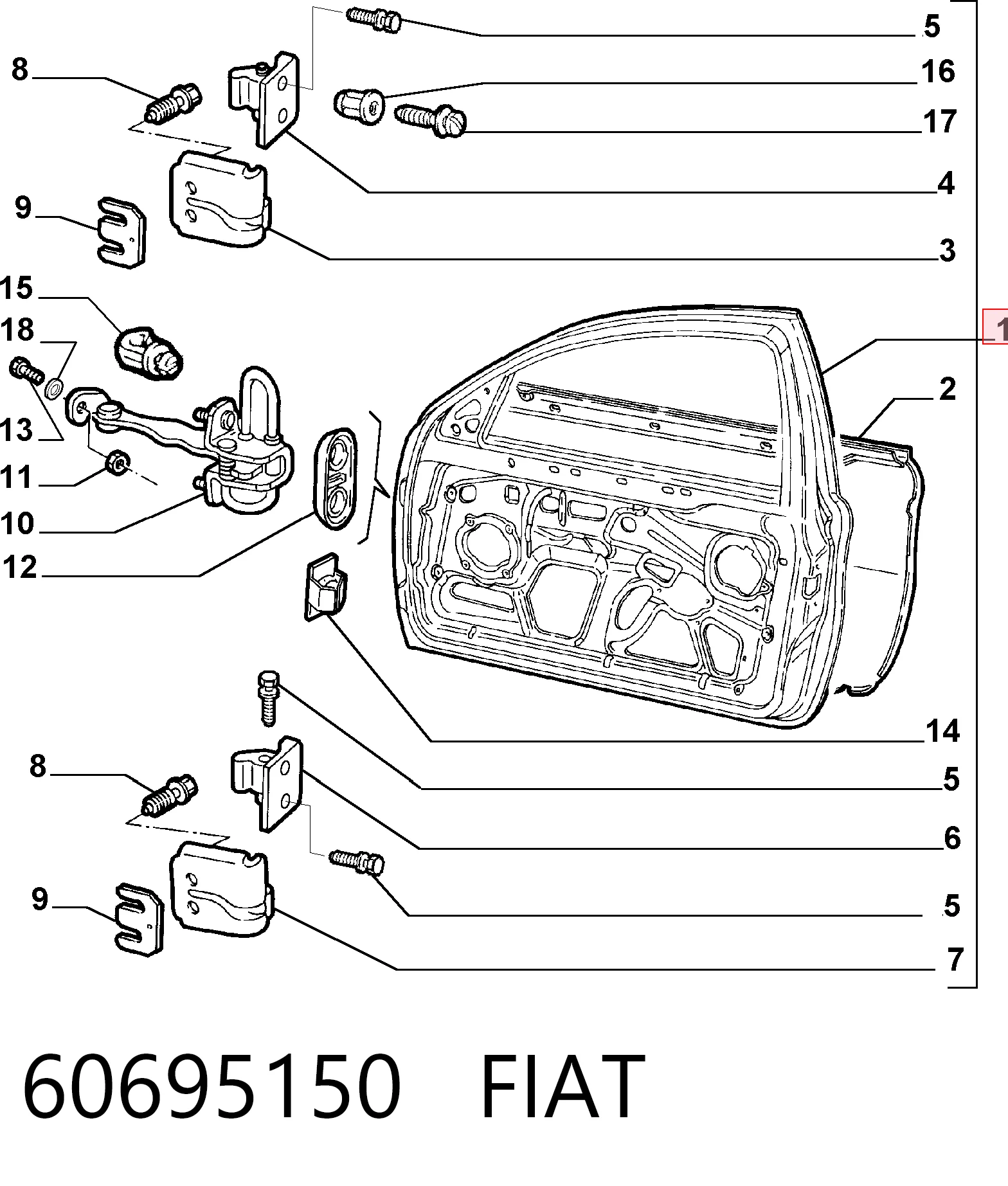 Дверь передняя правая на Alfa Romeo 147  937