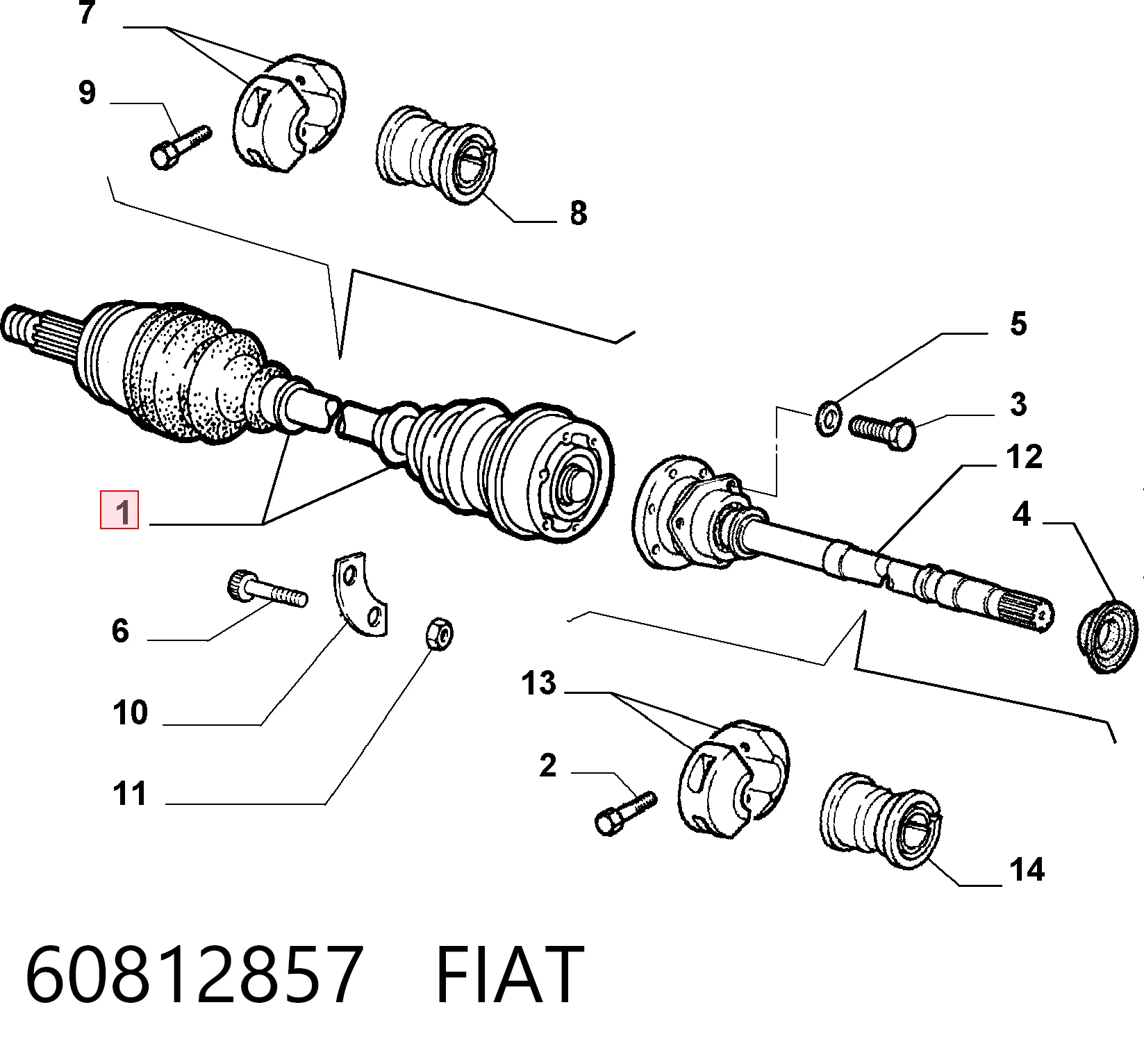  Правая полуось Fiat Marea 
