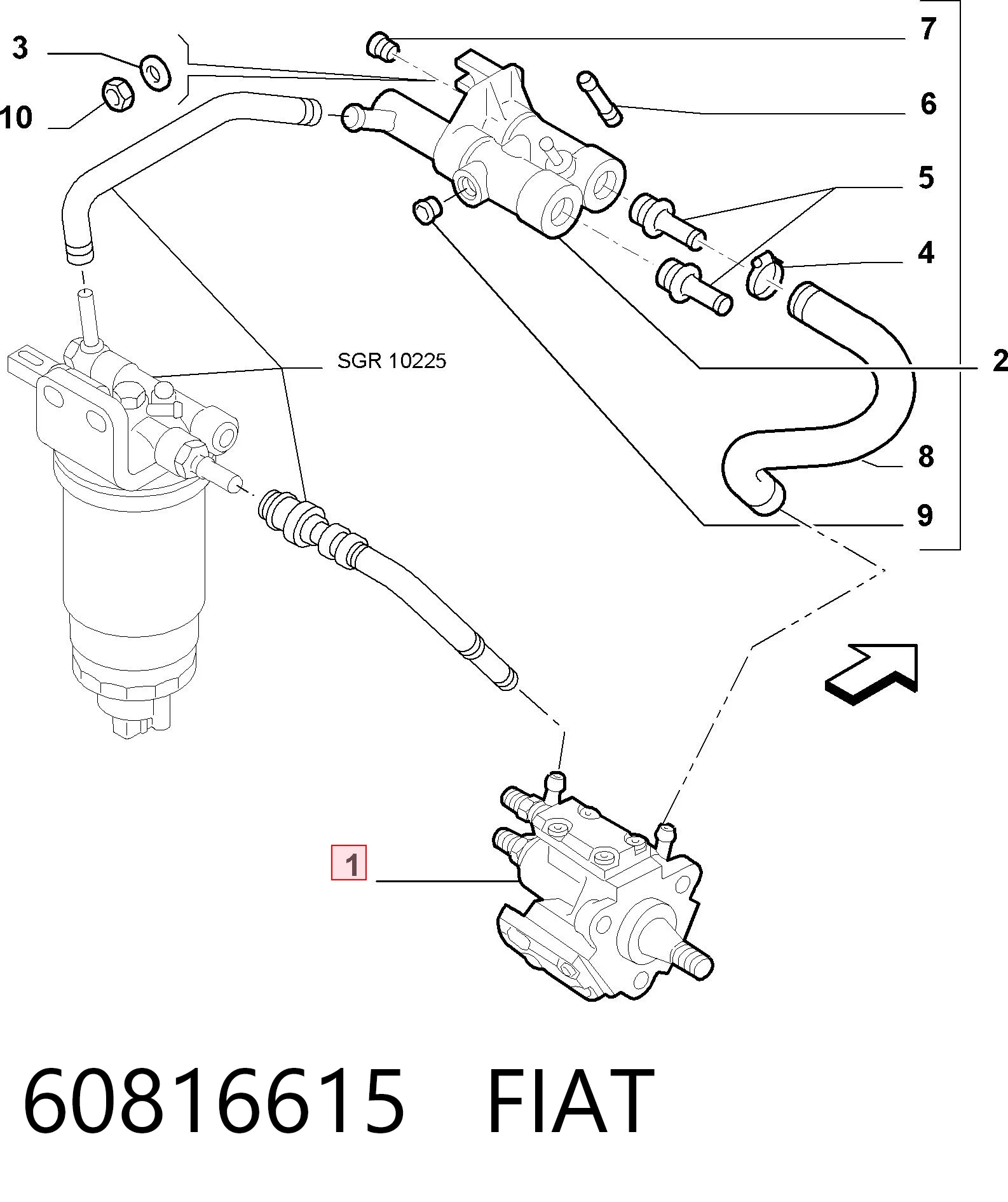 60816615 Fiat/Alfa/Lancia Насос топливный высокого давления (ТНВД)