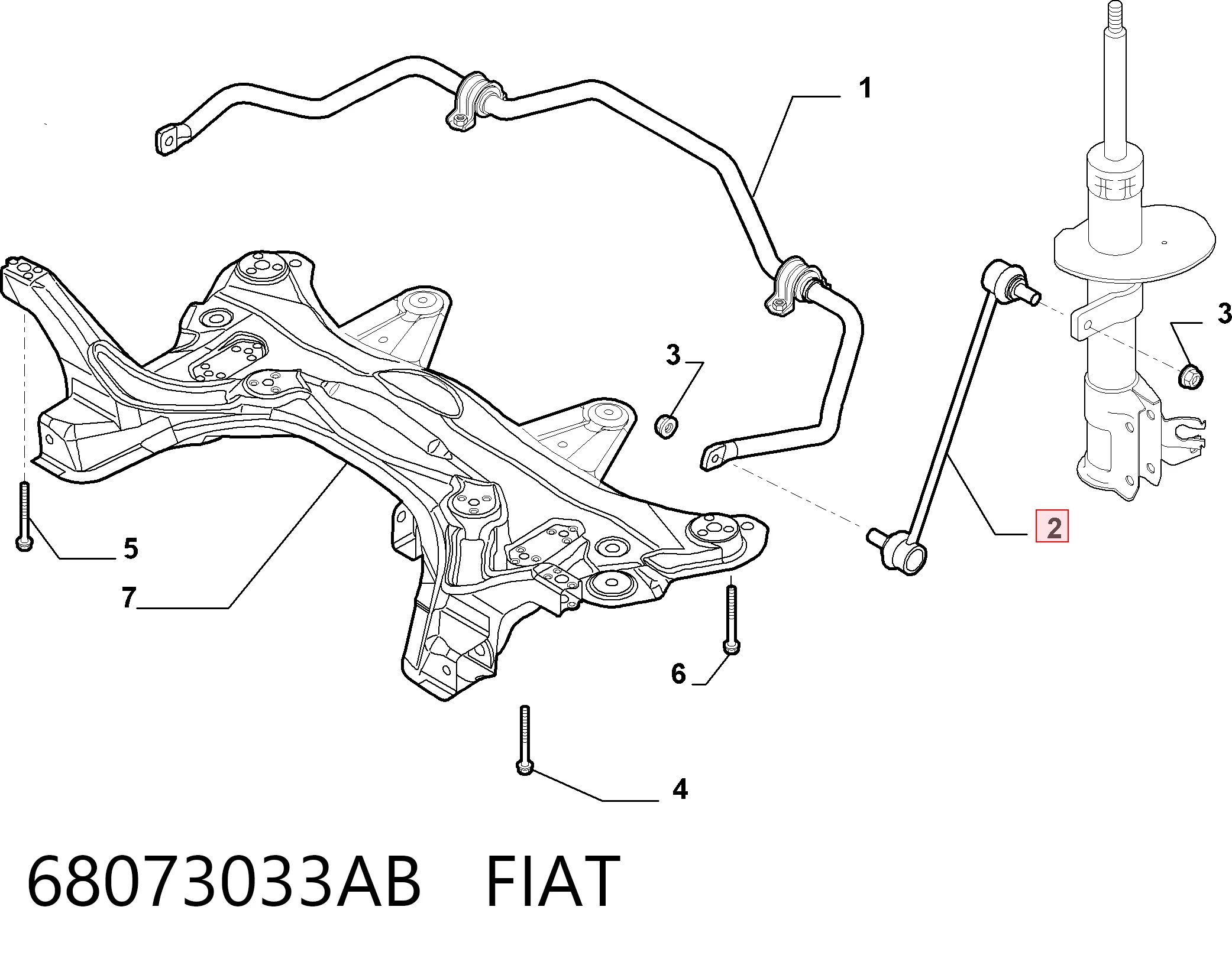 68073033AB Fiat/Alfa/Lancia Стойка переднего стабилизатора