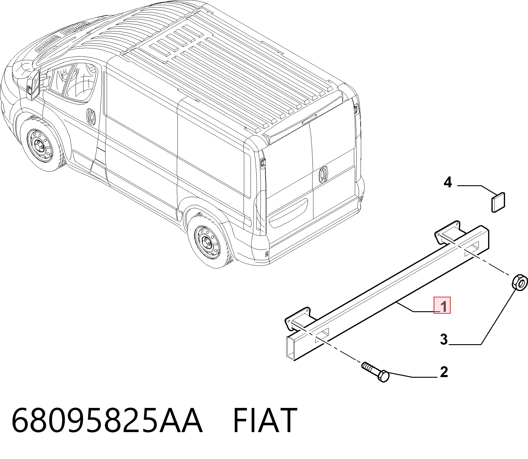 Купить 68095825AC Chrysler Шина бампера заднего