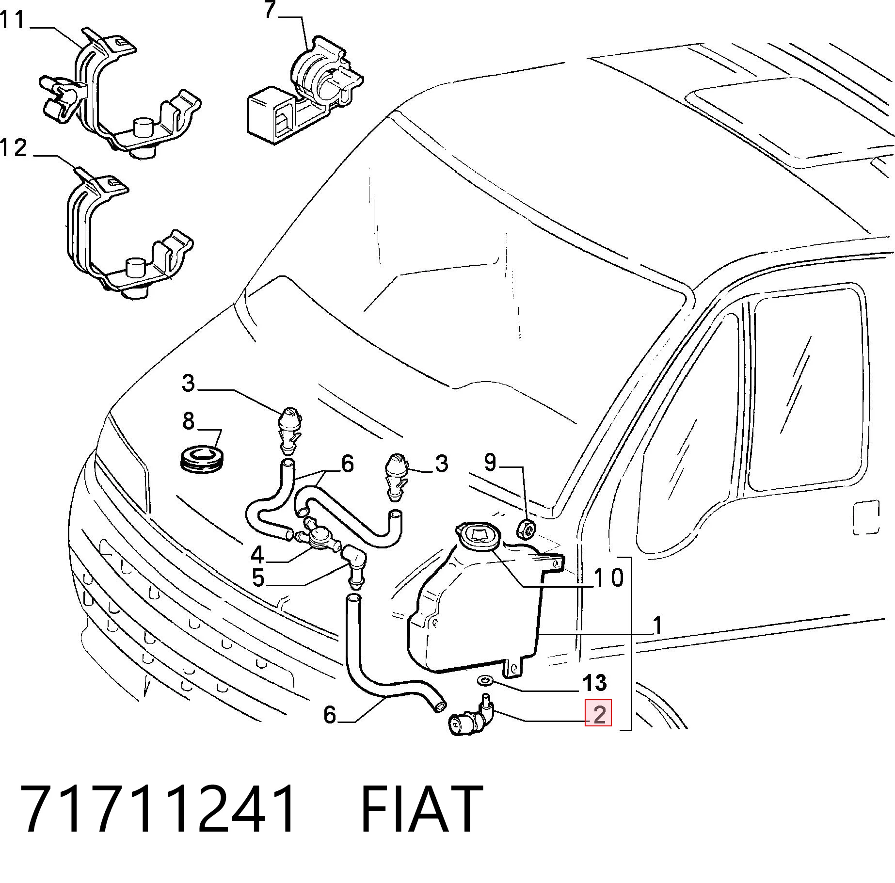 71711241 Fiat/Alfa/Lancia Мотор омывателя лобового стекла