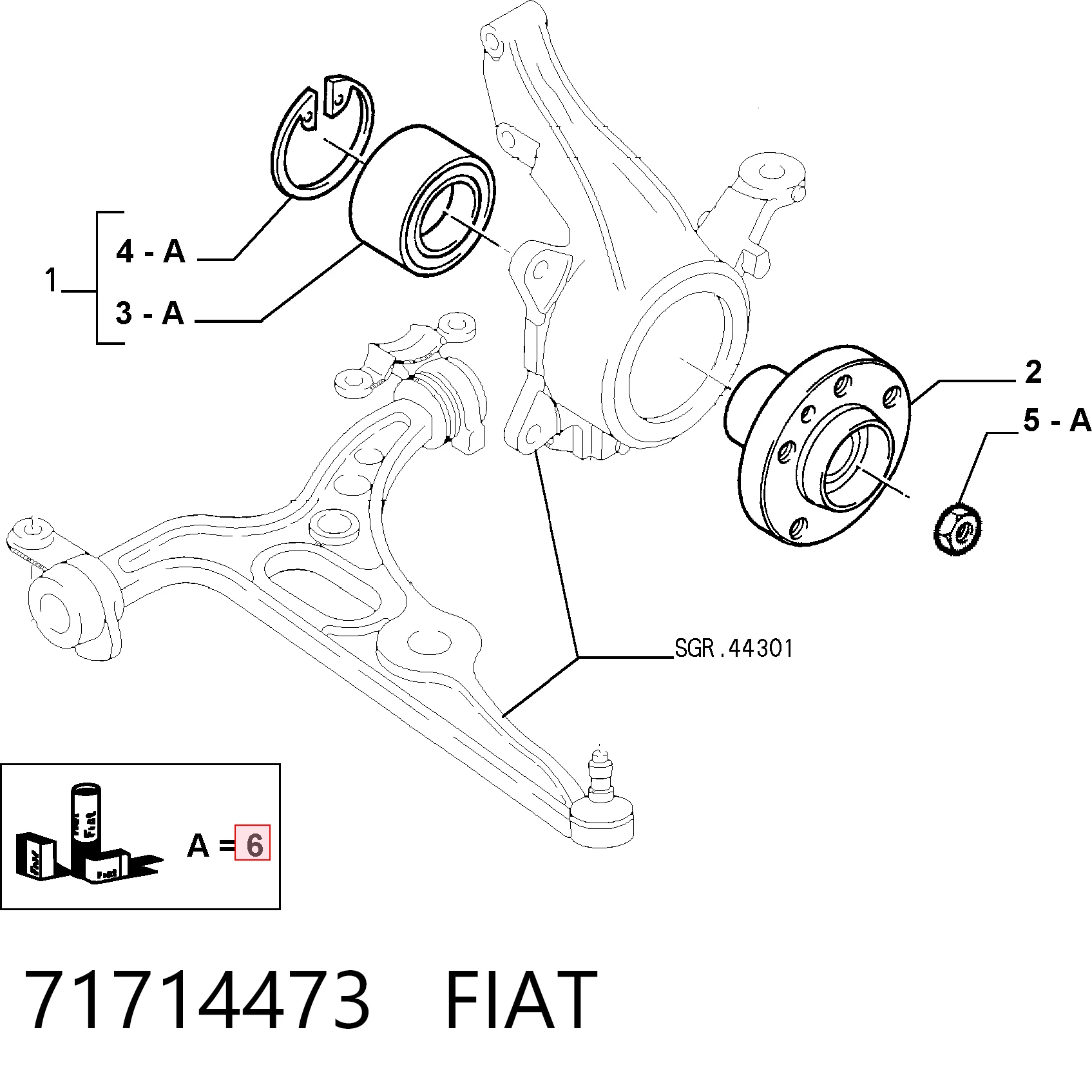 71714473 Fiat/Alfa/Lancia Подшипник ступицы передней