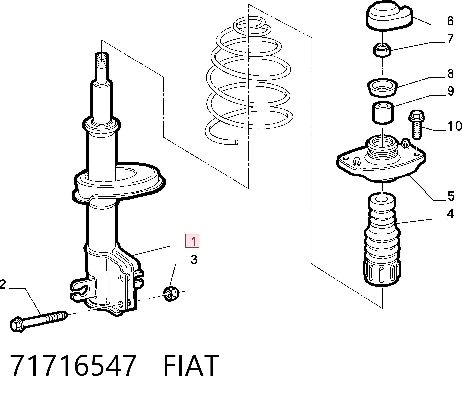 Амортизатор передний FIAT 71716547
