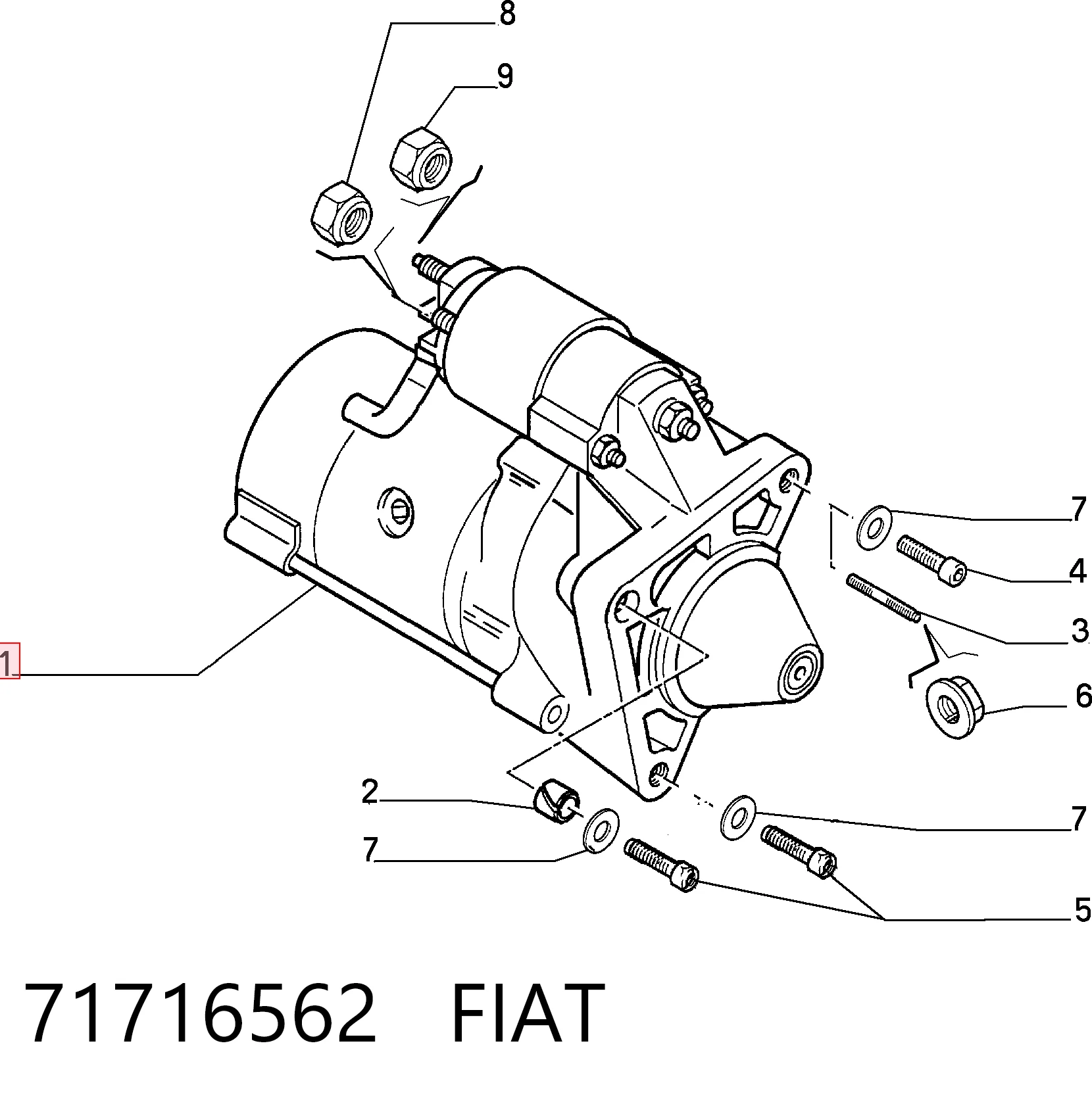 71716562 Fiat/Alfa/Lancia Стартер автомобиля