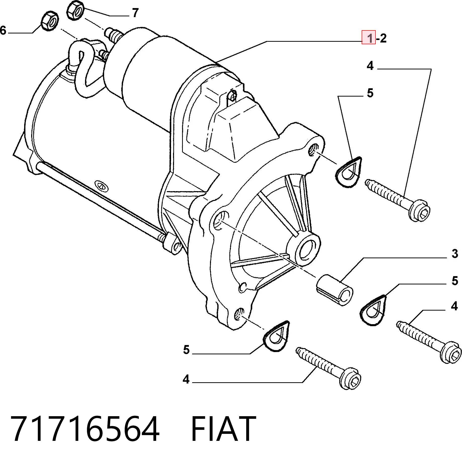 71716564 Fiat/Alfa/Lancia Стартер автомобиля