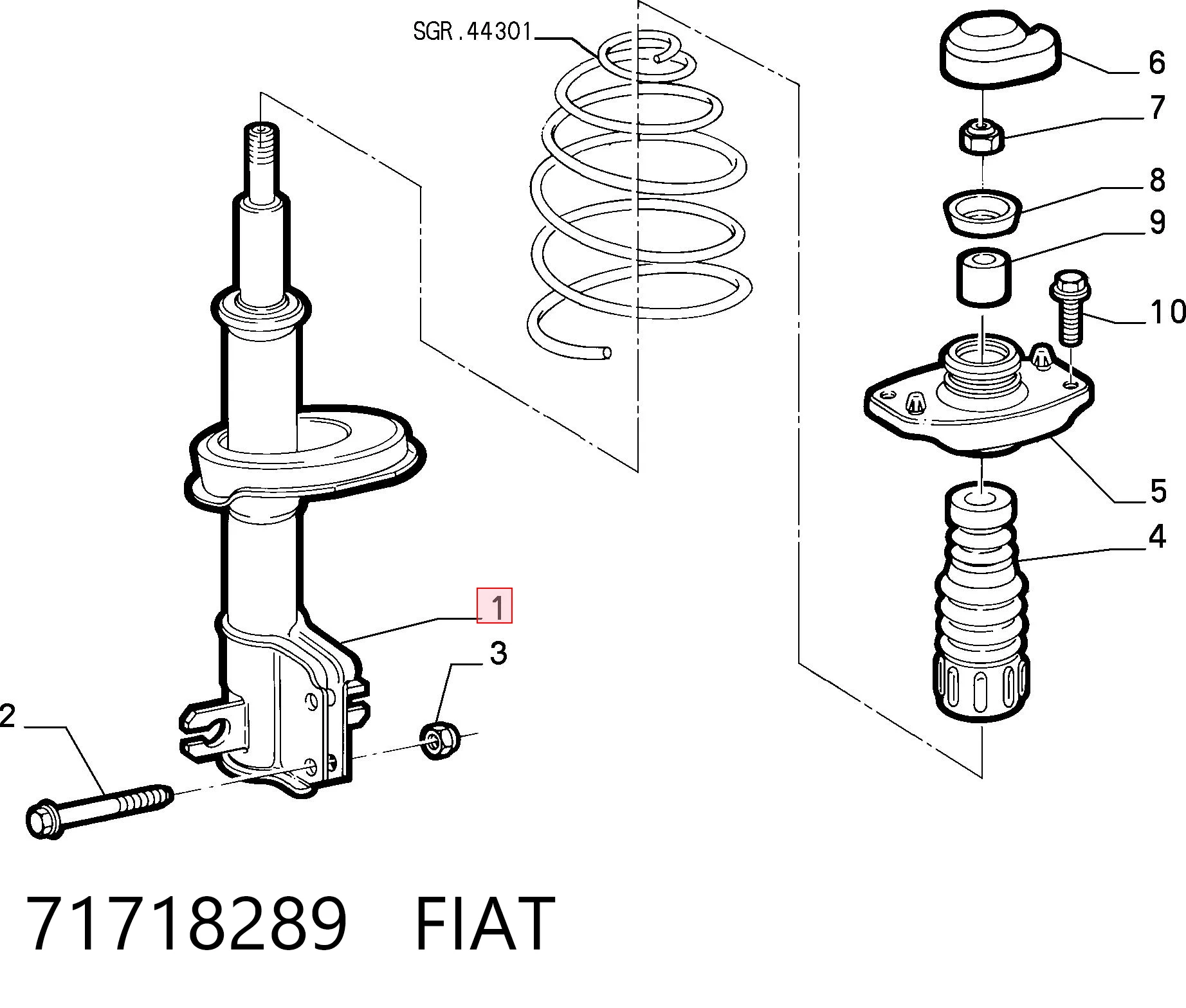 Амортизатор передний FIAT 71718289