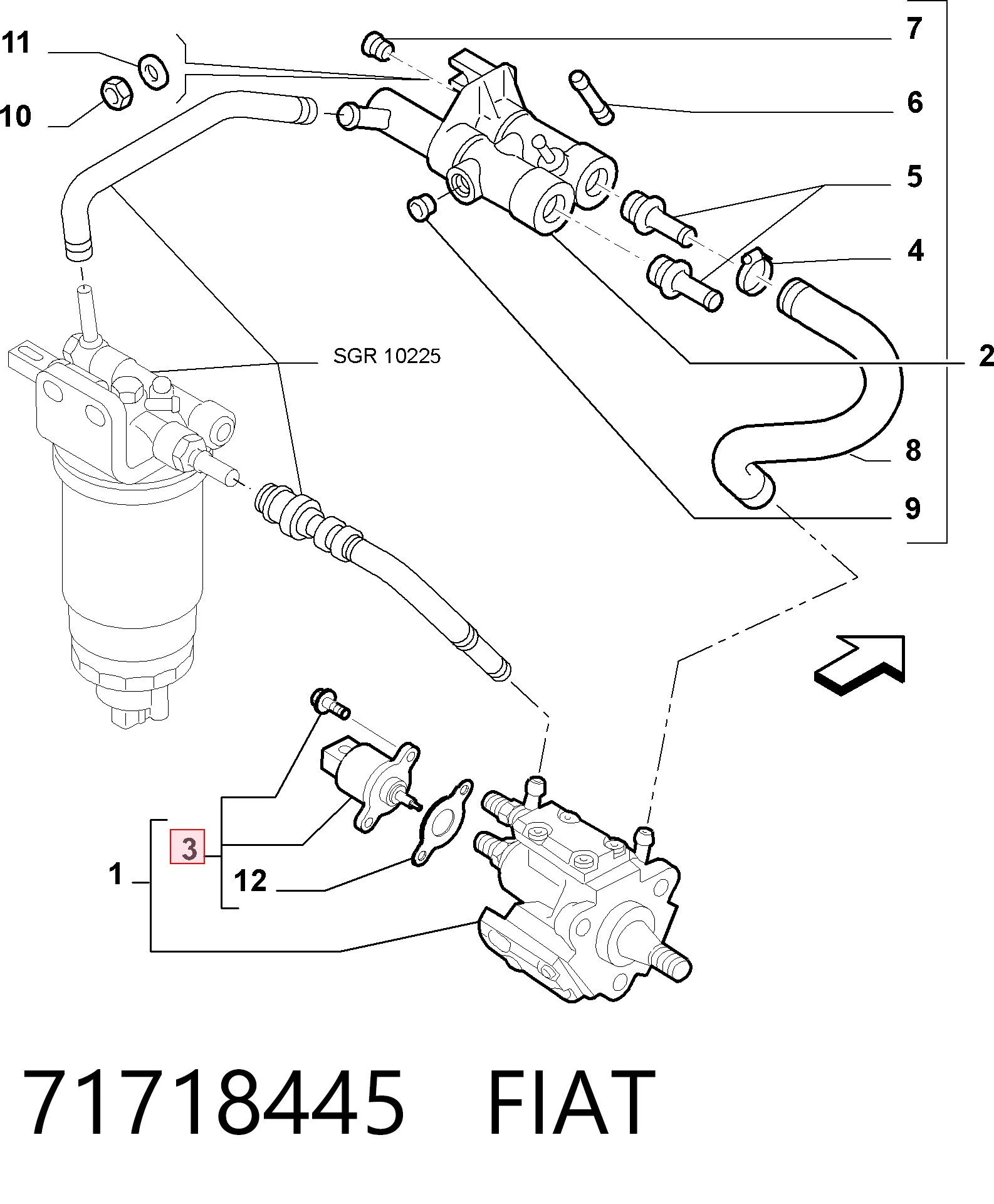 71718445 Fiat/Alfa/Lancia Редукционный клапан ТНВД