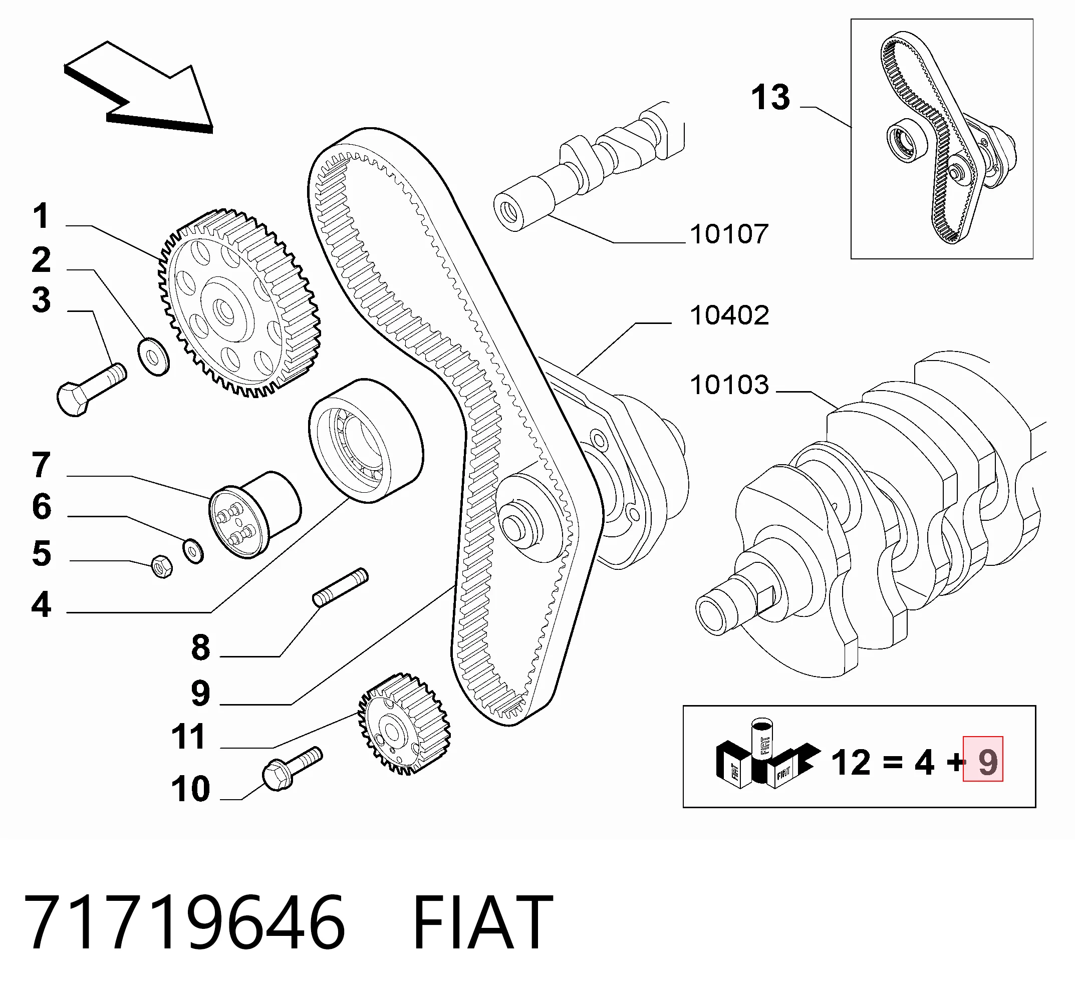 Ремень ГРМ FIAT 71719646