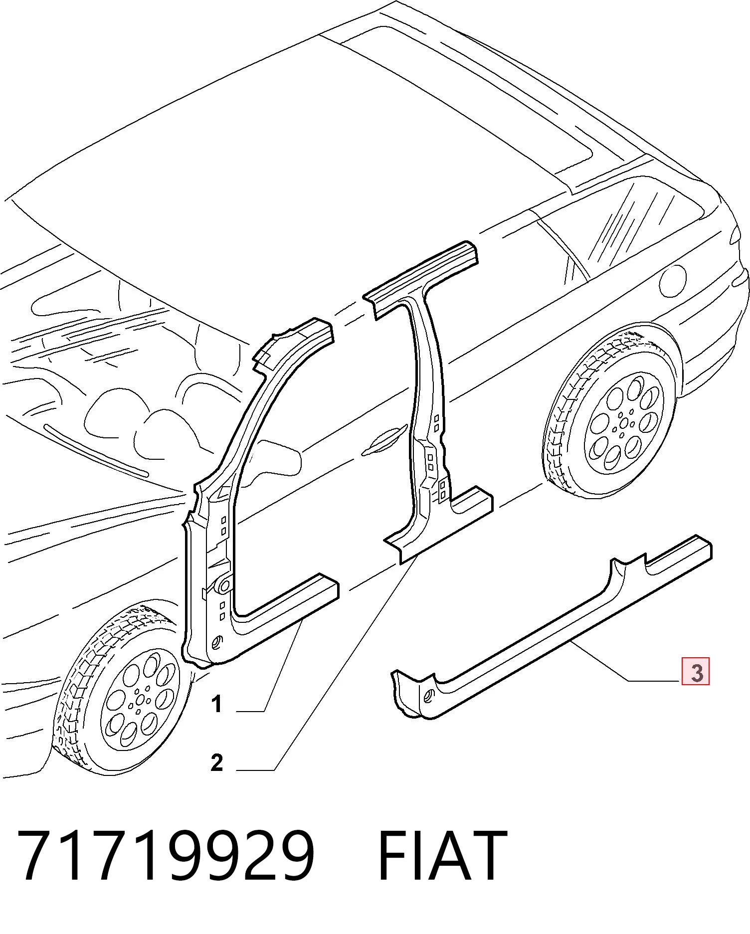 Порог внешний правый Alfa Romeo 156 932