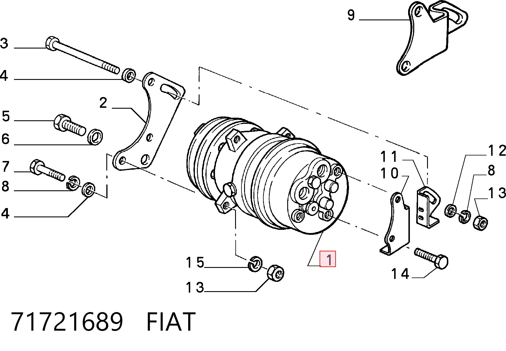 71721689 Fiat/Alfa/Lancia Компрессор хладагента