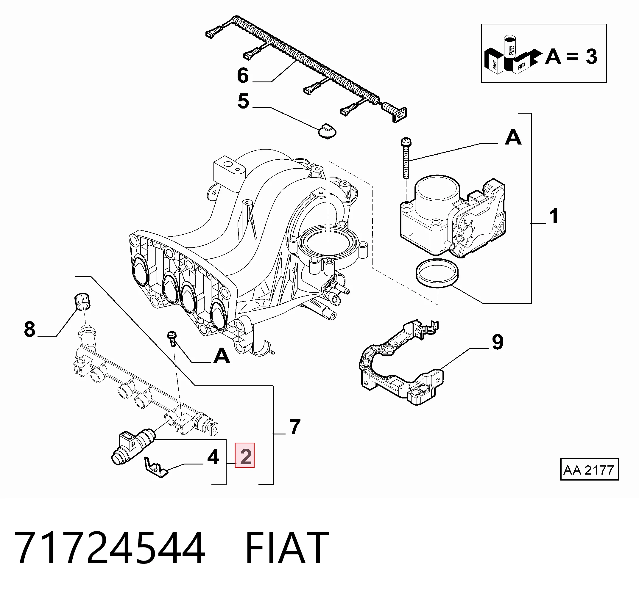 71724544 Fiat/Alfa/Lancia Топливные форсунки