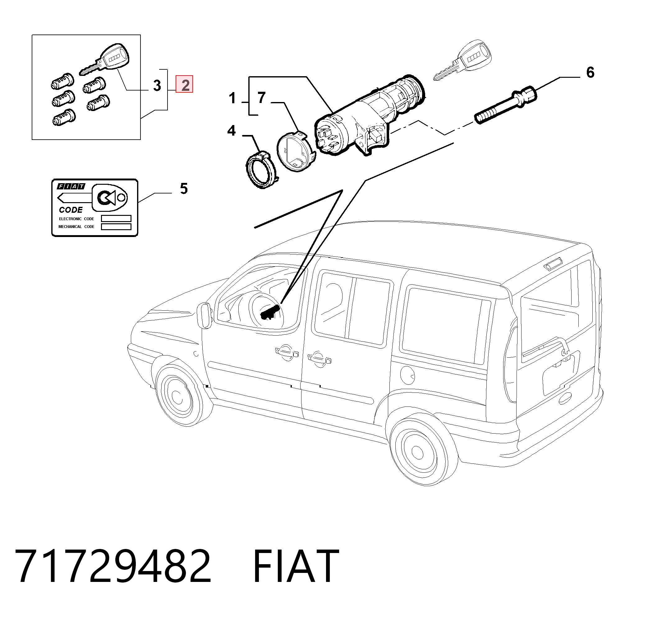 MMS0096 Magneti Marelli Личинки замков, комплект