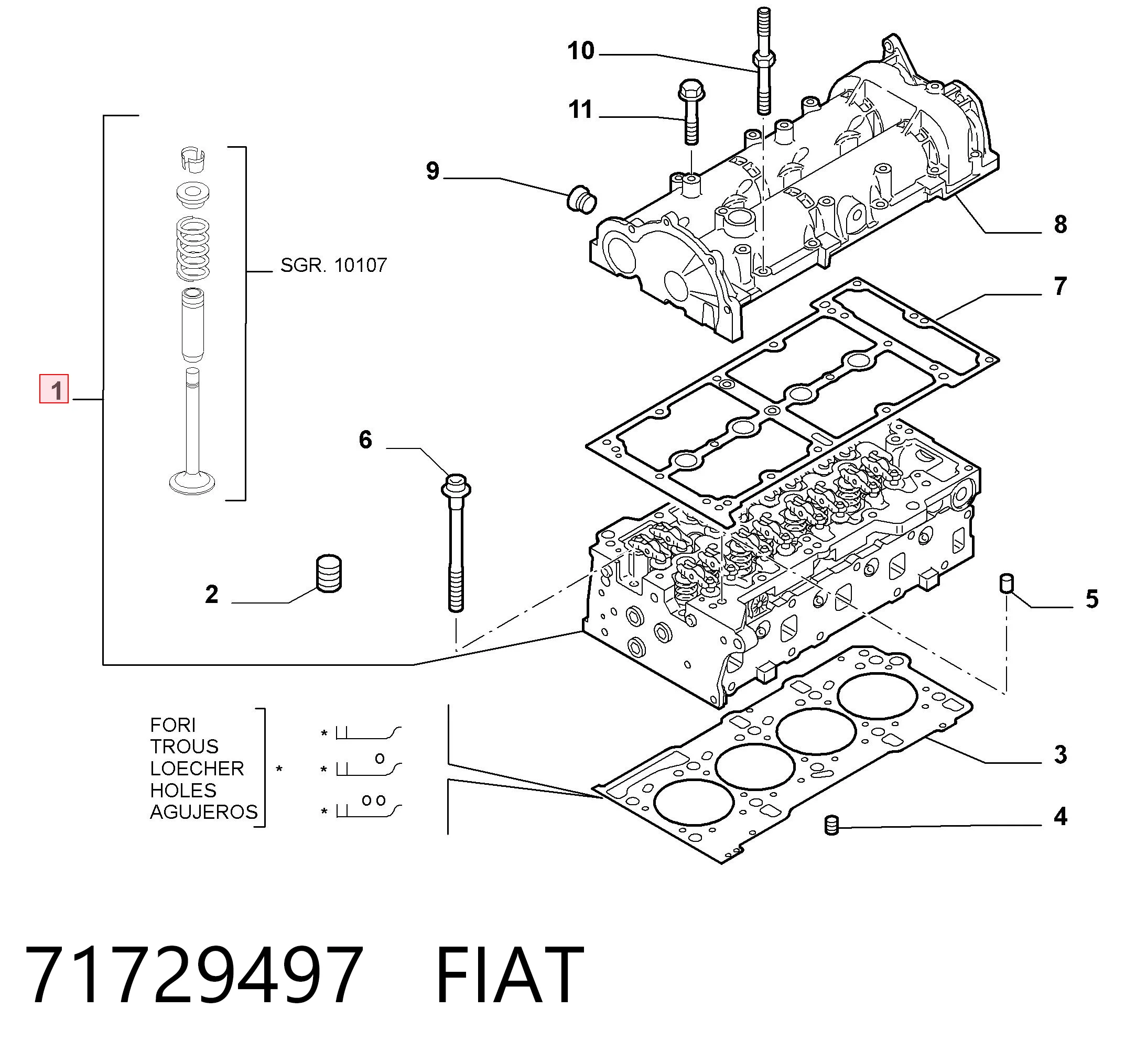 71729497 Fiat/Alfa/Lancia Головка блока цилиндров