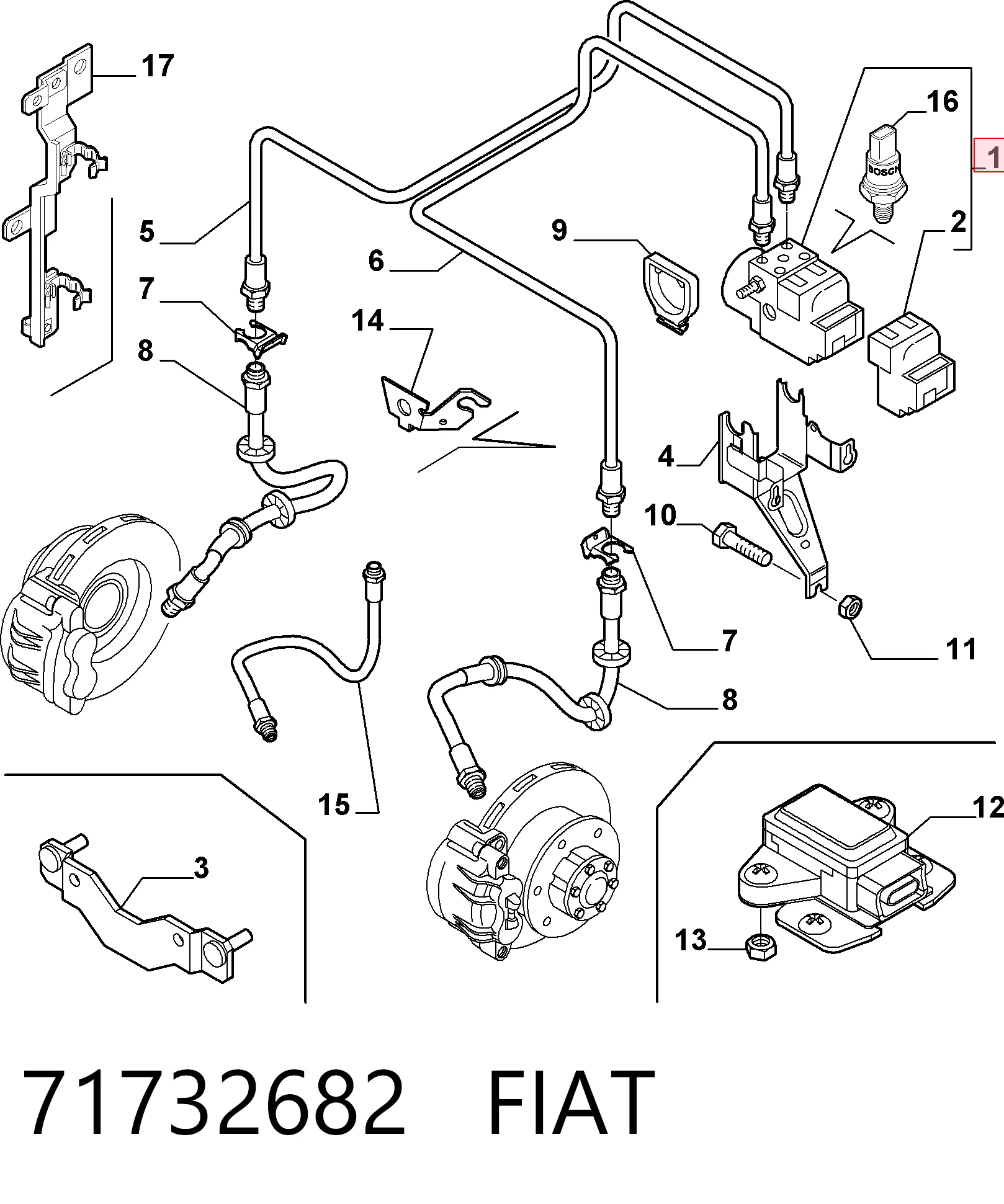 Блок ABS гидравлический на Alfa Romeo 156  932
