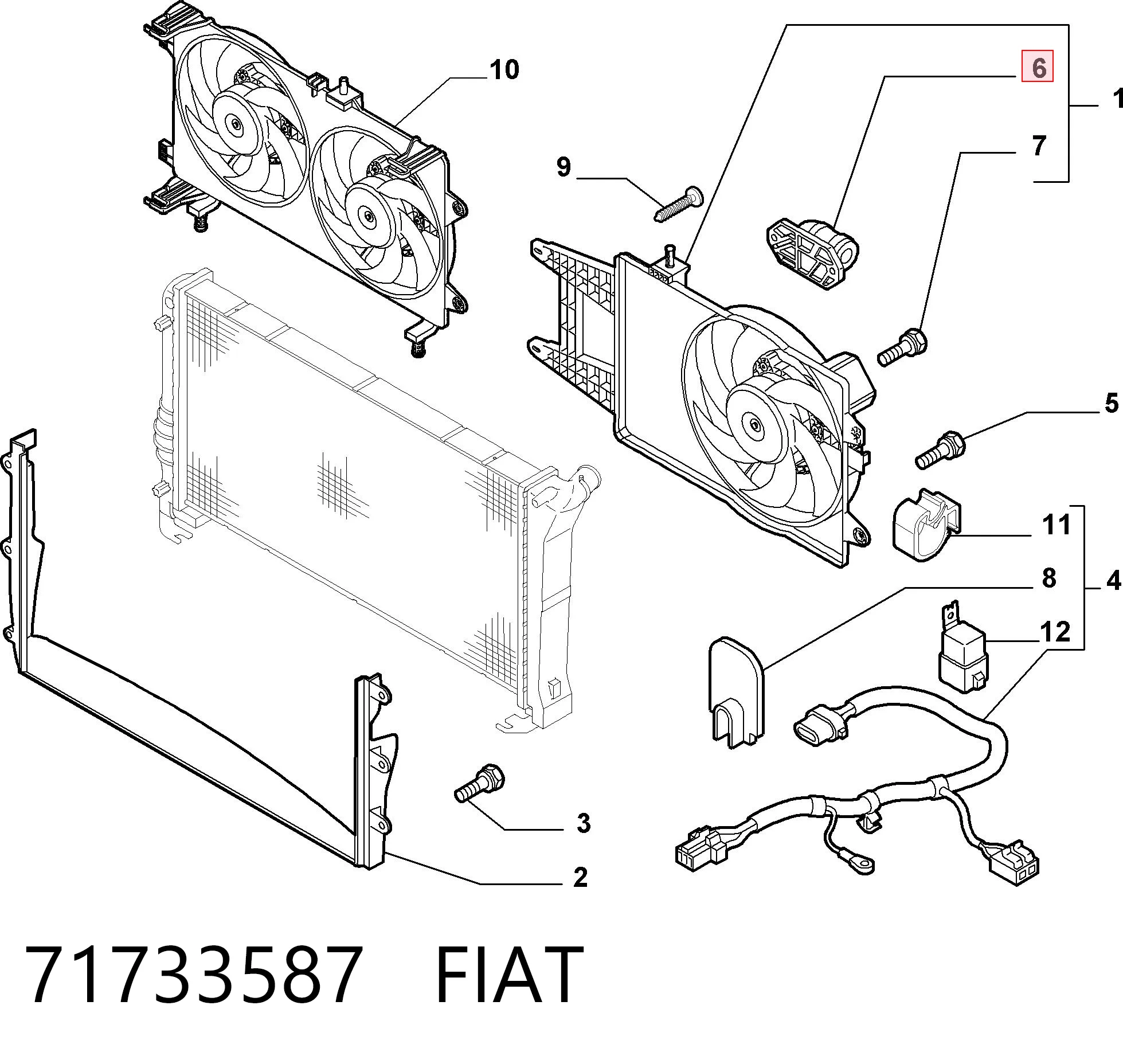 71733587 Fiat/Alfa/Lancia Регулятор оборотов вентилятора охлаждения (блок управления)