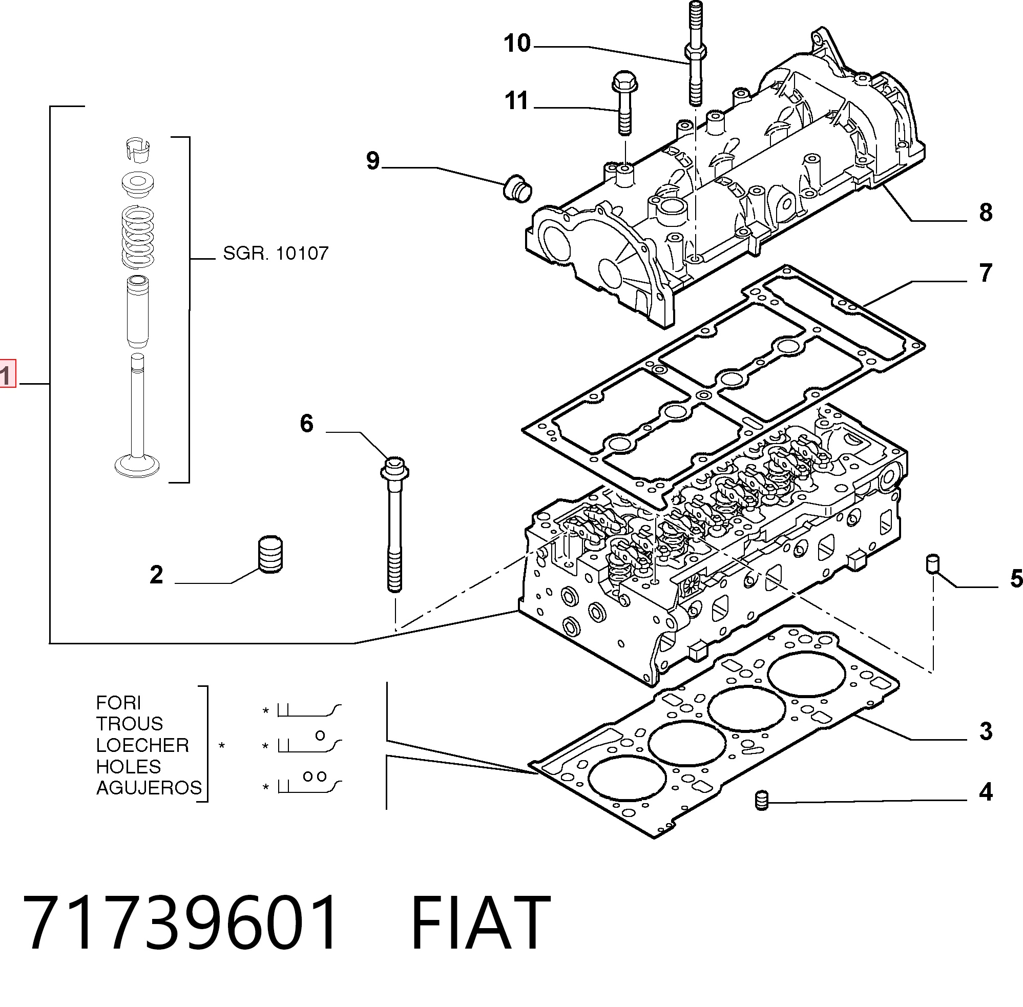 71739601 Fiat/Alfa/Lancia Головка блока цилиндров