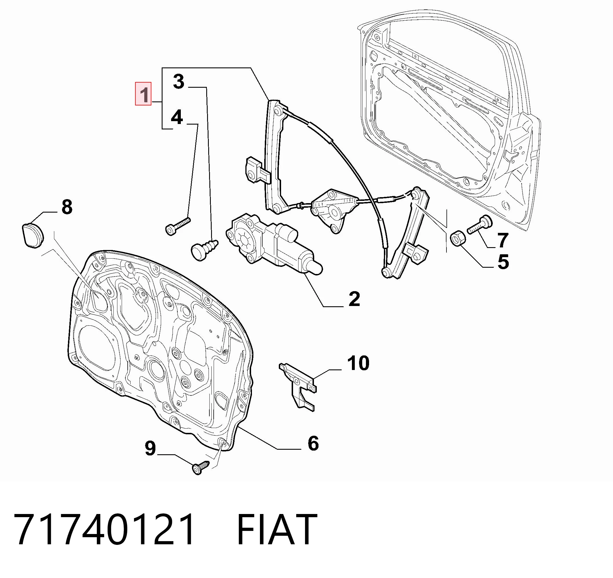 Стеклоподъемник передней правой двери Alfa Romeo 159 седан (939) (2005 - 2011) цена, от 38.18 USD