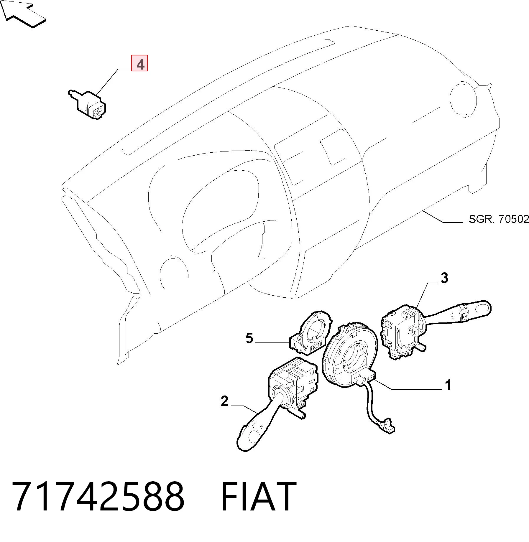 71742588 Fiat/Alfa/Lancia Датчик тормоза