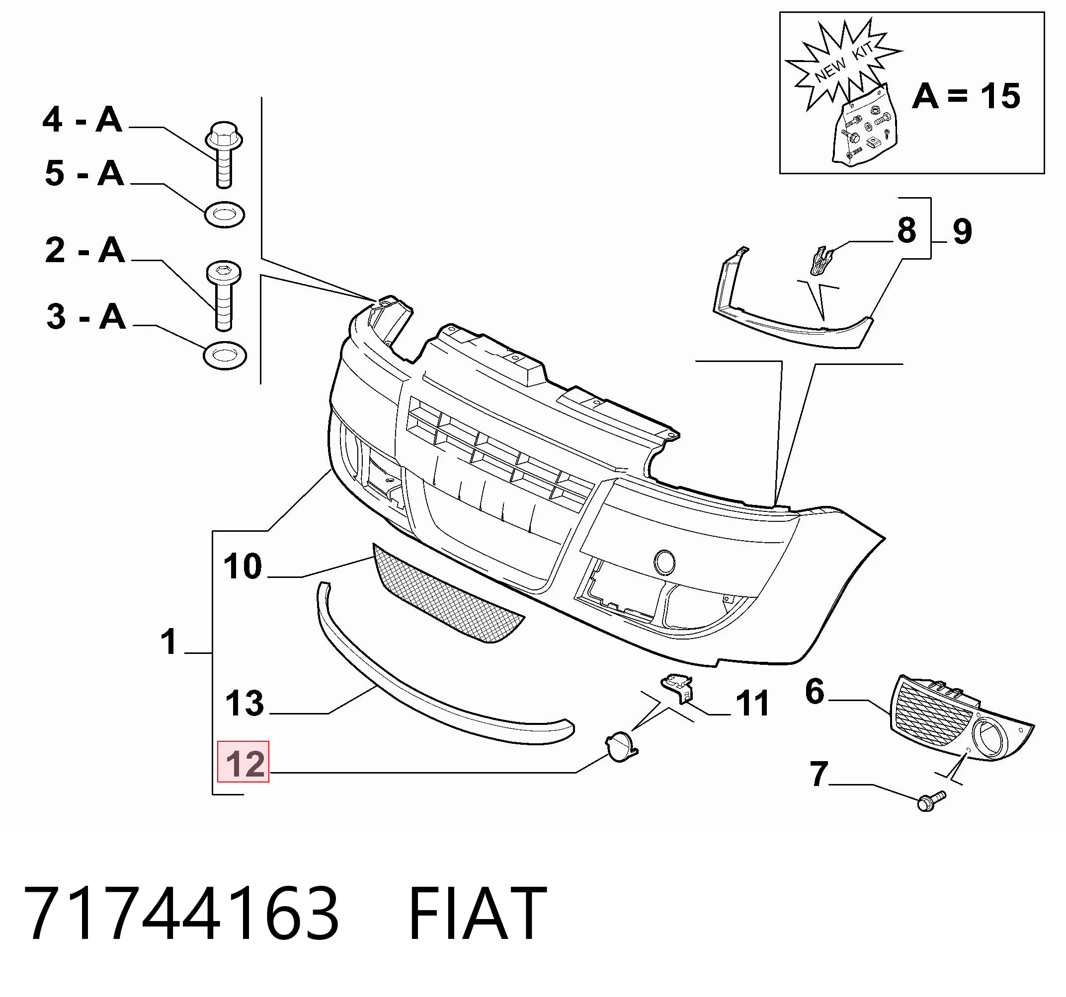 Заглушка буксировочного крюка в передний бампер Fiat Doblo I фургон (223) (2001 - 2010) цена, от 5.47 USD