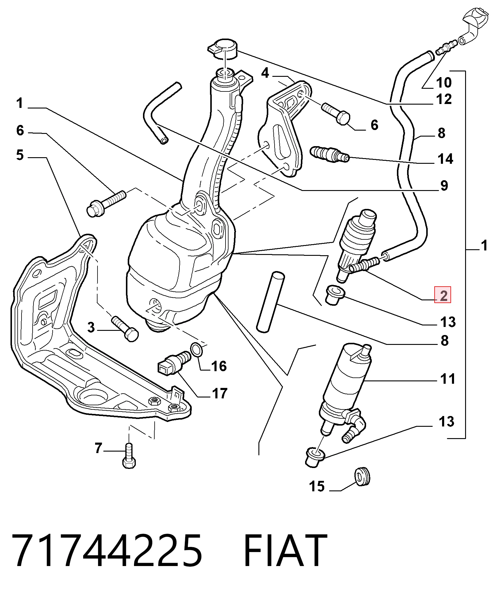 95VW17K624AA Ford Мотор омывателя лобового стекла