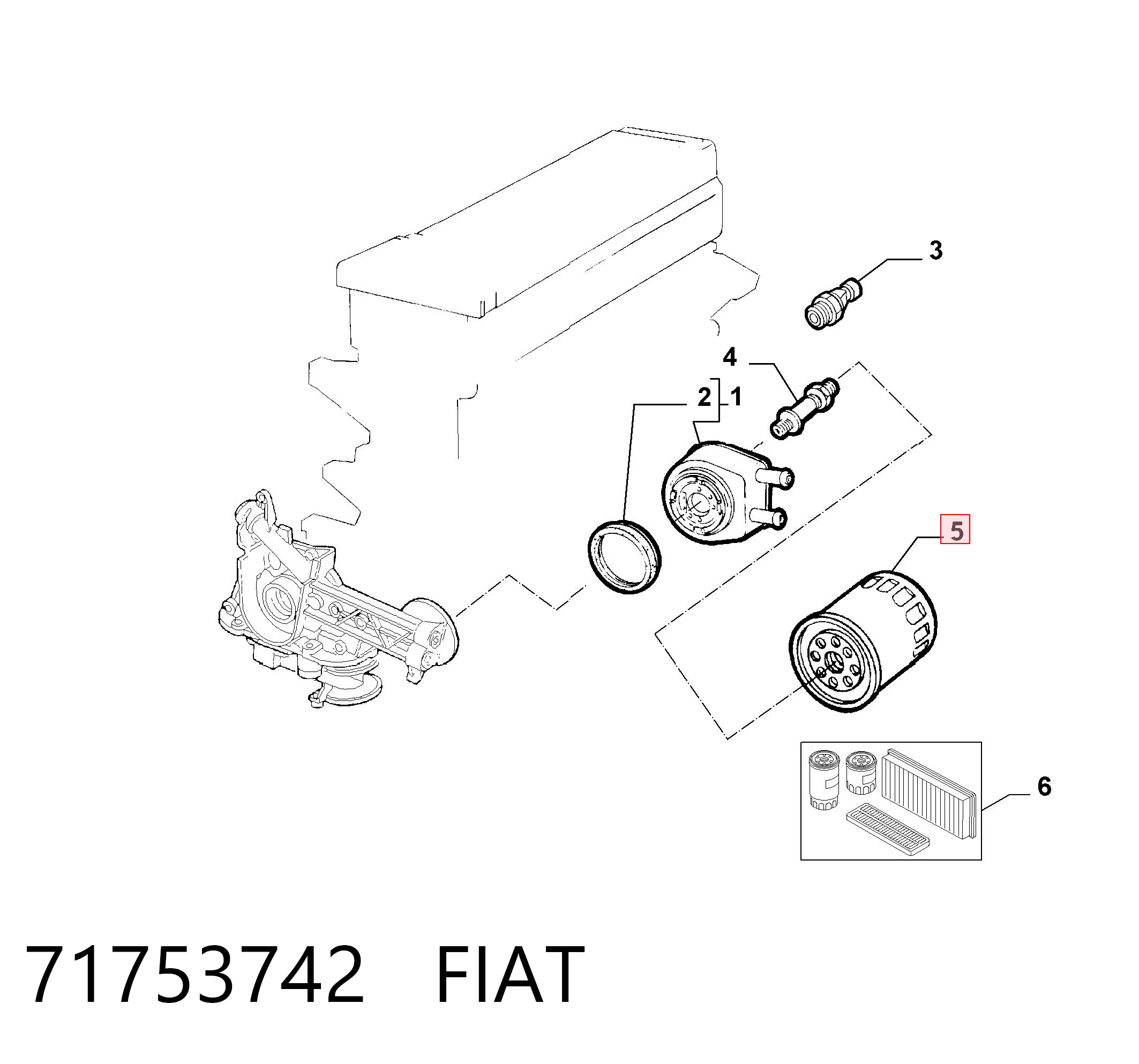 71753742 Fiat/Alfa/Lancia Масляный фильтр двигателя