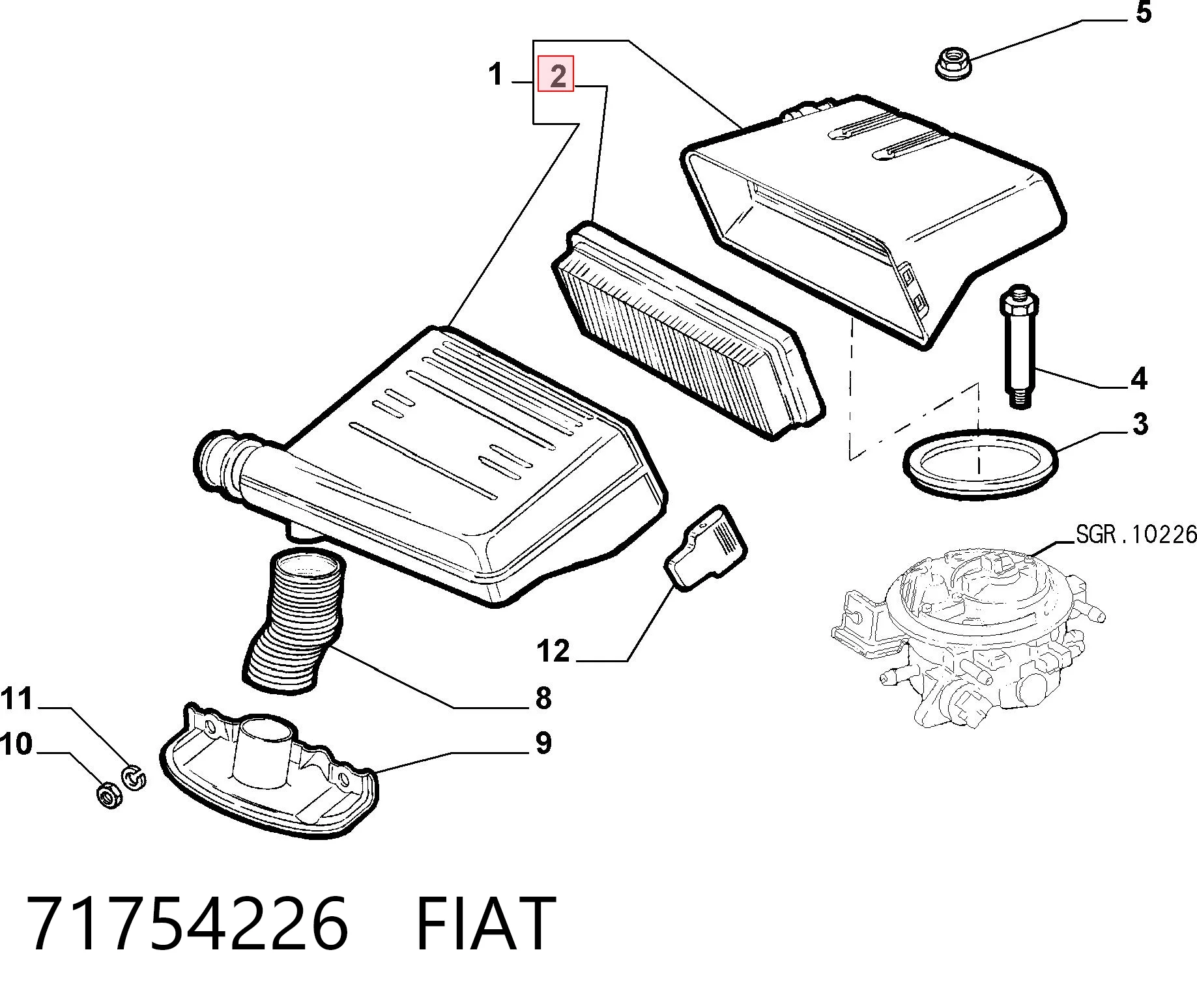 Фильтр воздушный FIAT 71754226