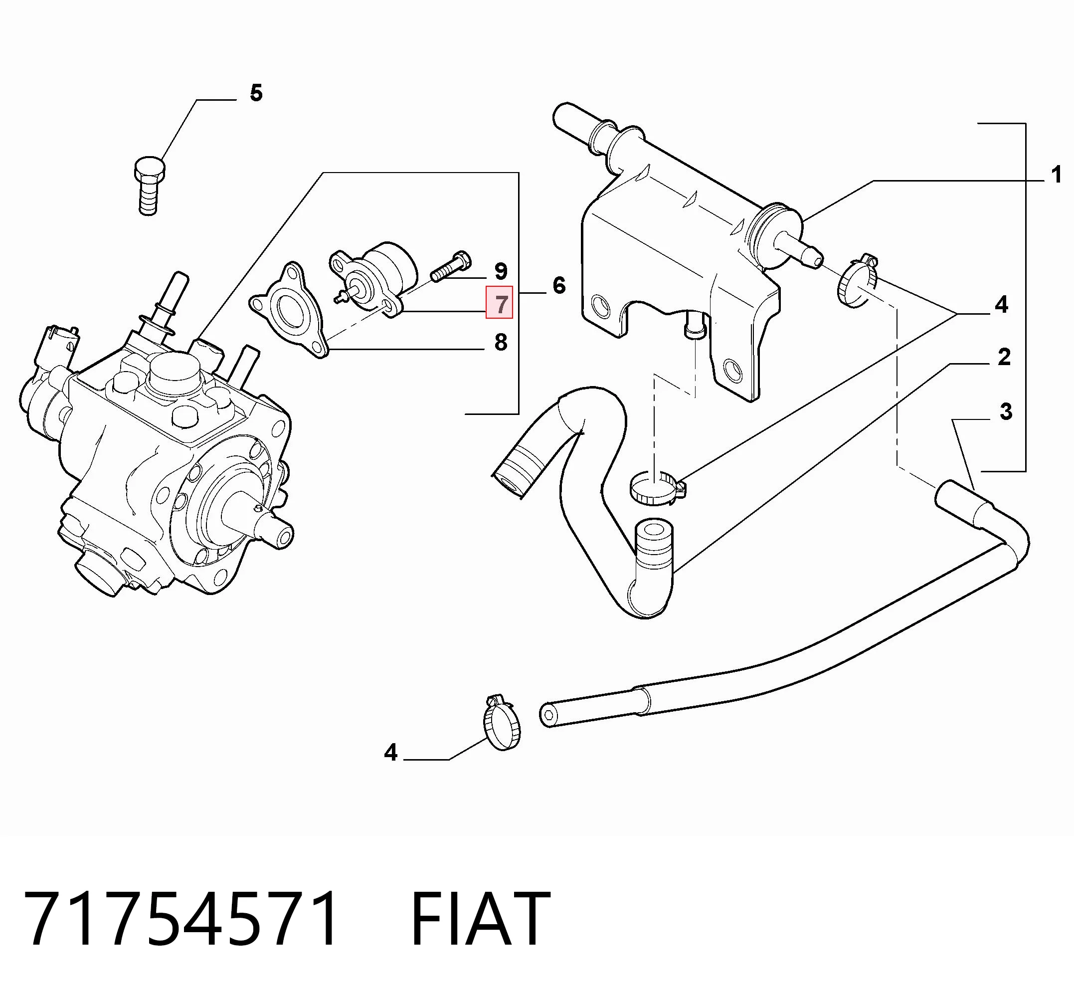 71754571 Fiat/Alfa/Lancia Редукционный клапан ТНВД
