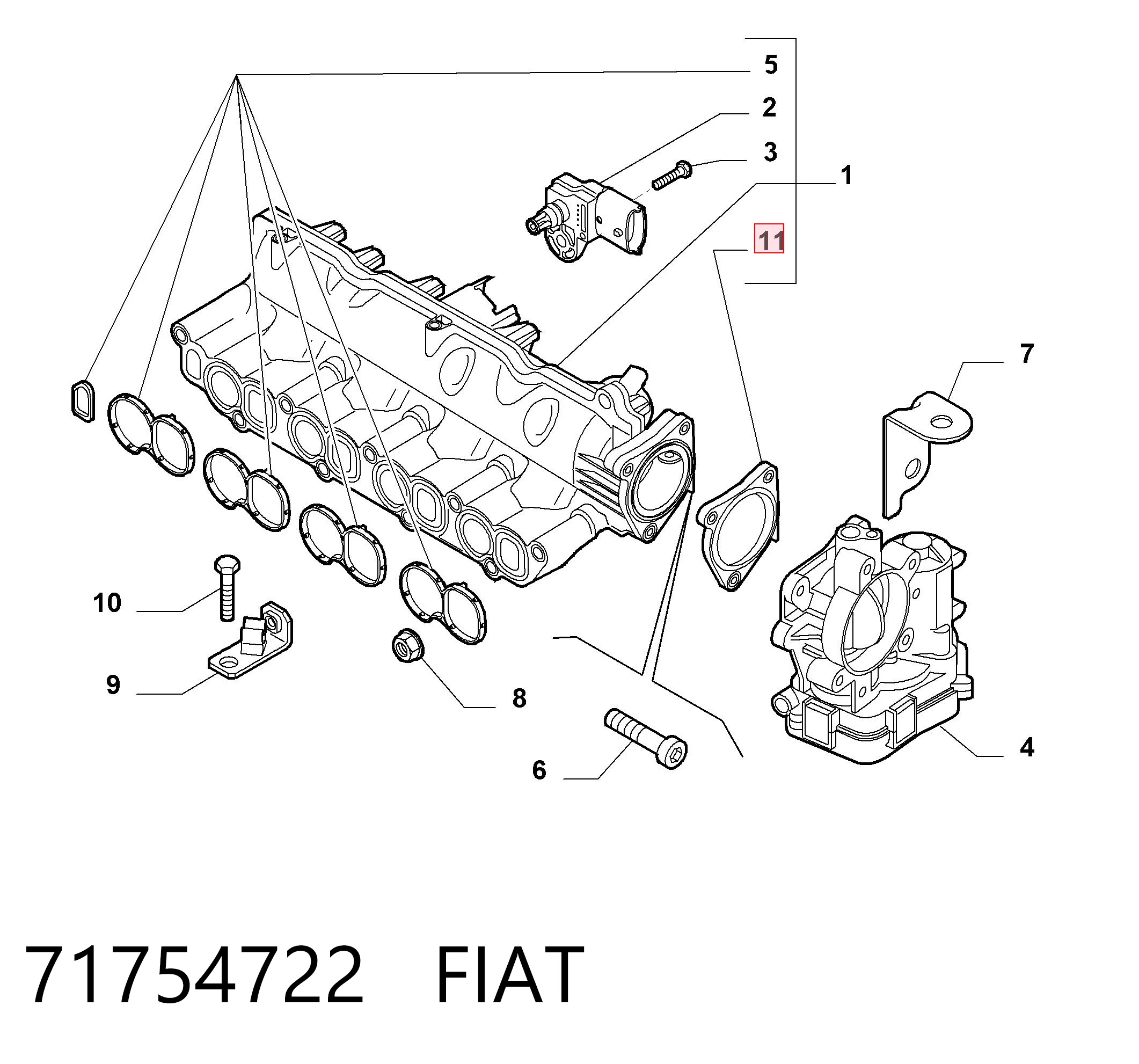 Прокладка дроссельной заслонки Opel 95512152 цена, от 7.87 USD