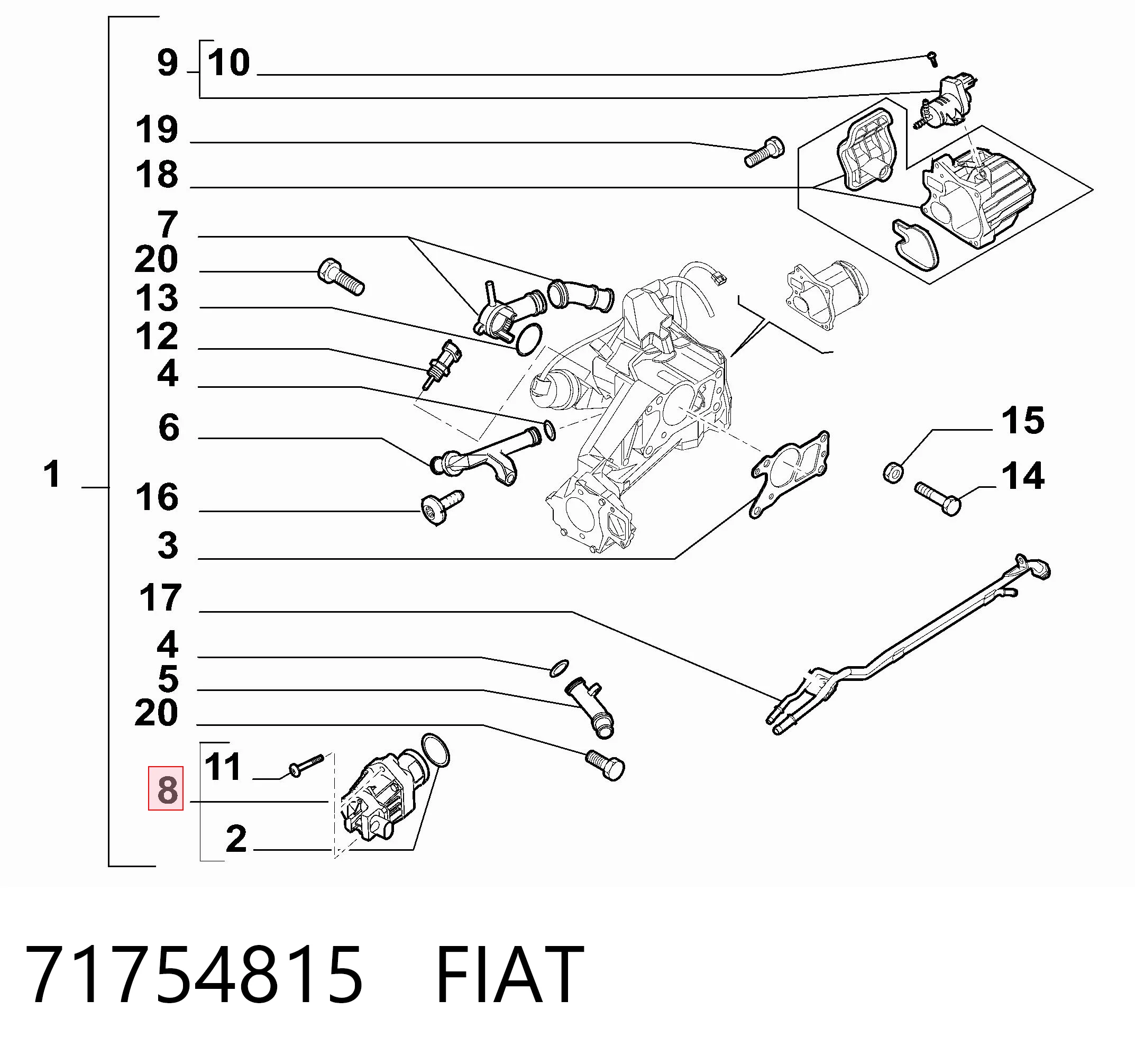 71754815 Fiat/Alfa/Lancia Клапан рециркуляции отработавших газов EGR