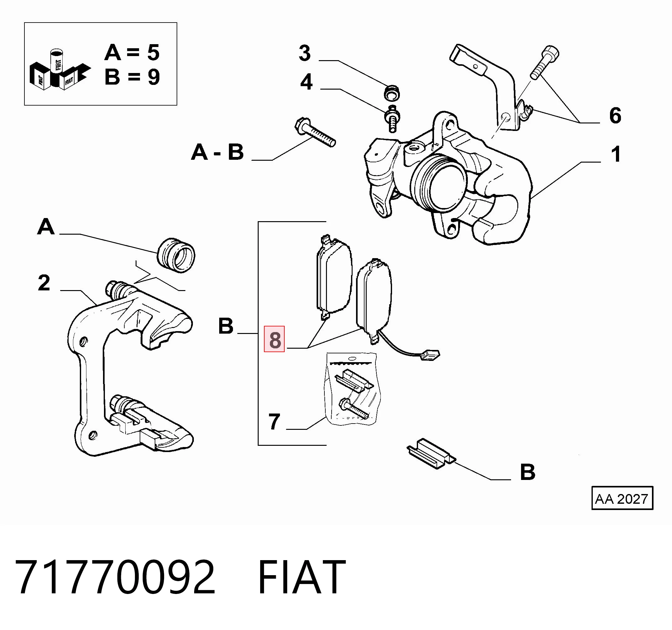 Колодки тормозные задние дисковые FIAT 71770092