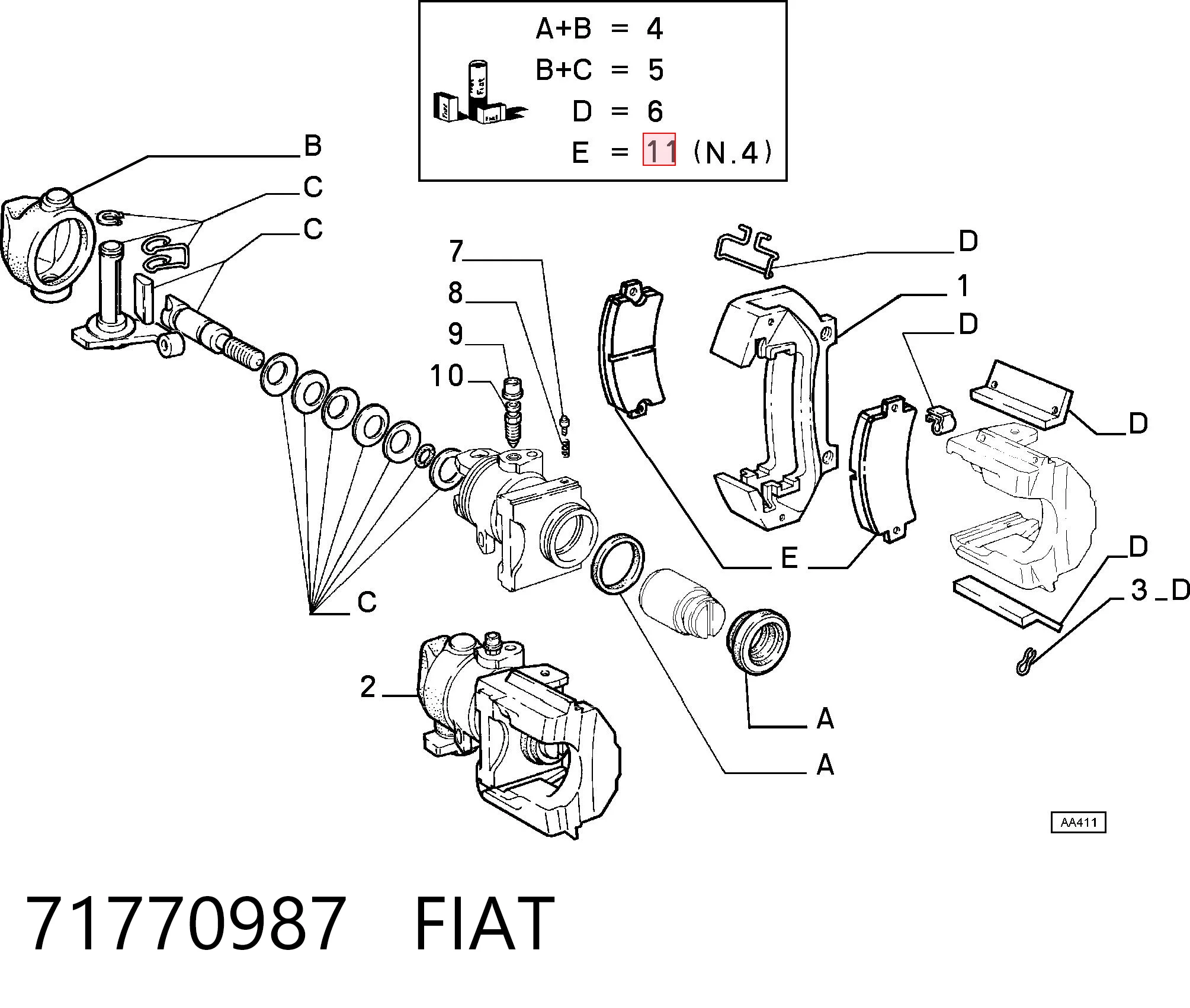 Колодки тормозные задние дисковые FIAT 71770987