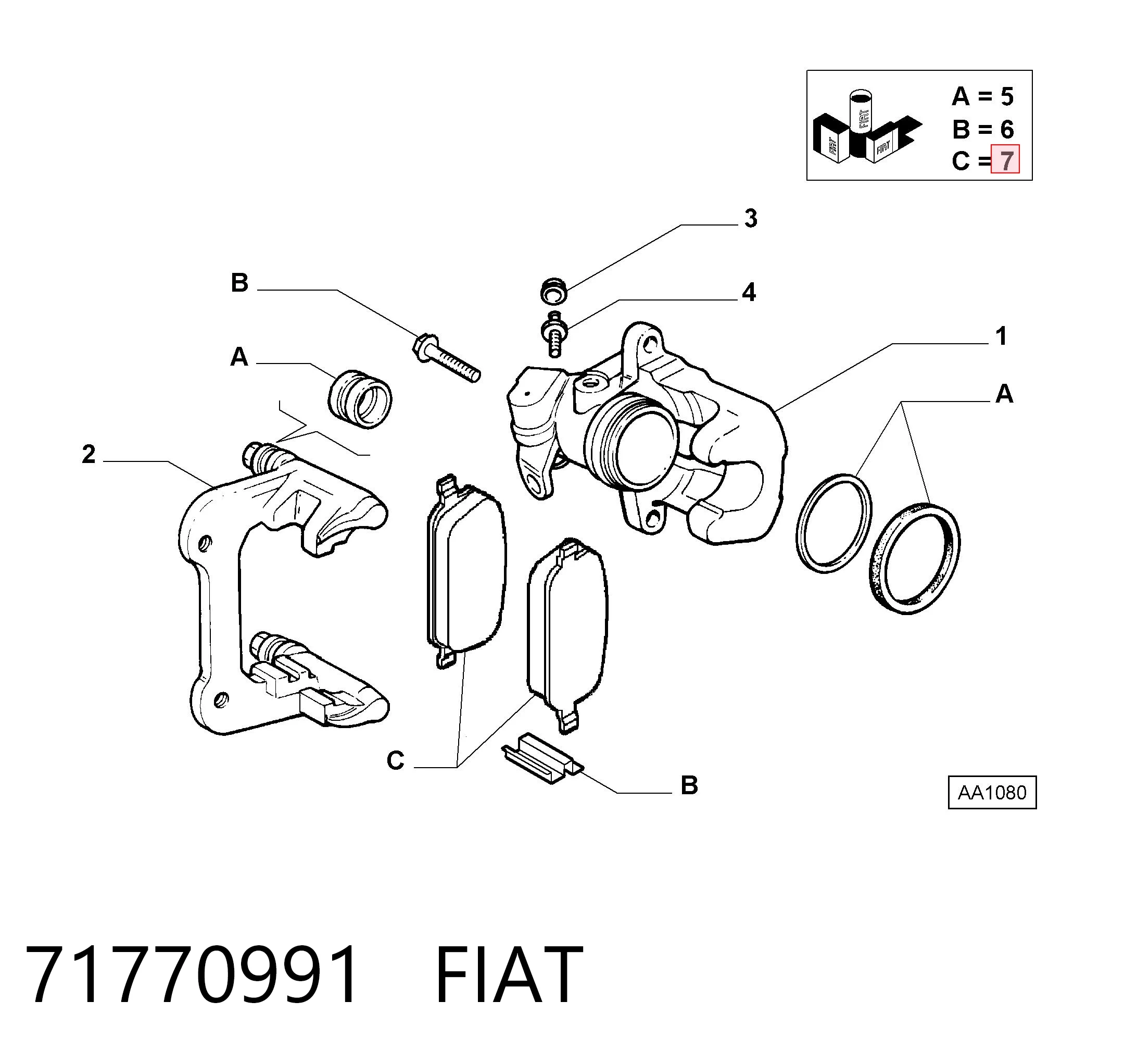 Колодки тормозные задние дисковые FIAT 71770991