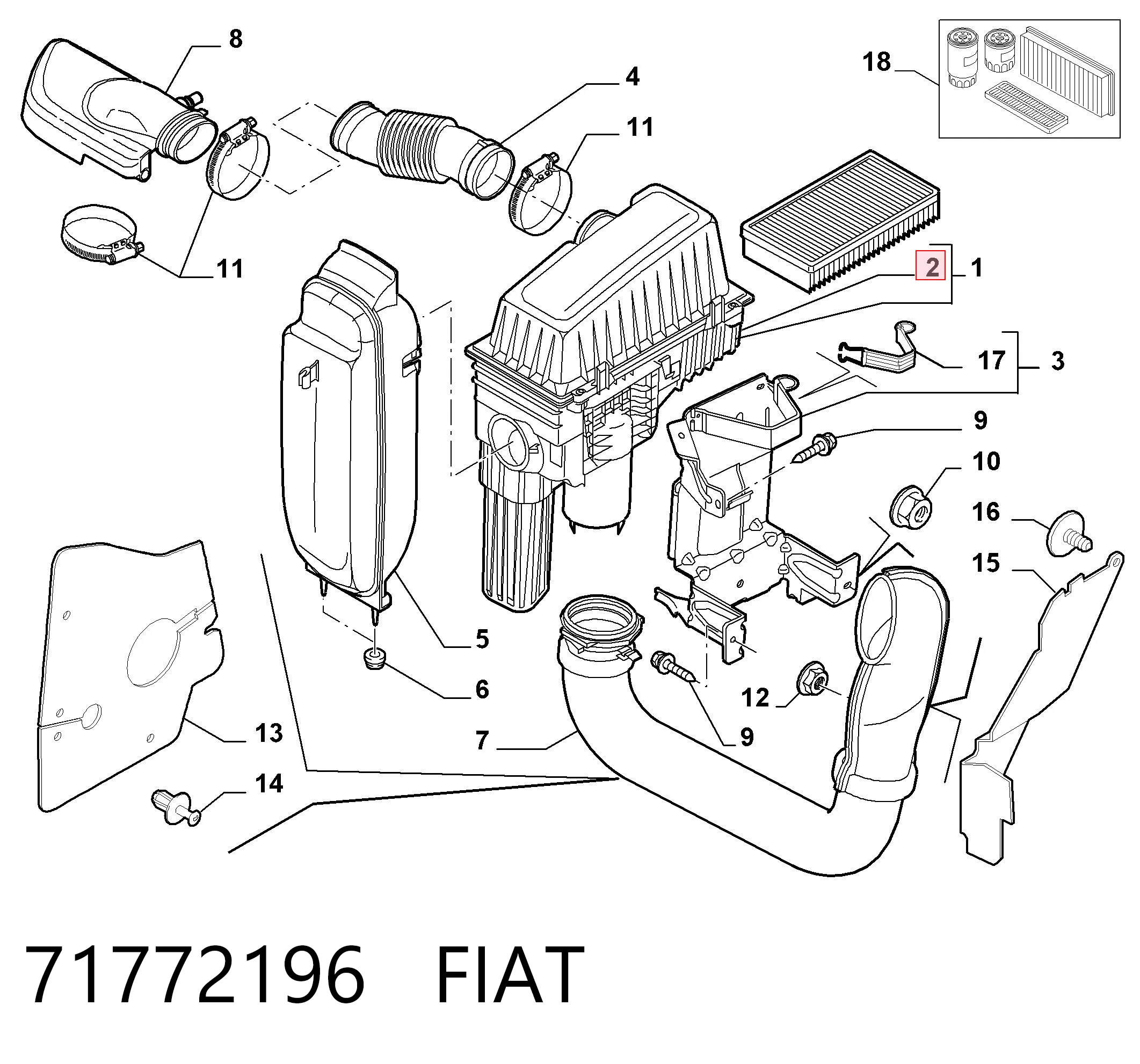 Воздушный фильтр 16546KA030 Subaru