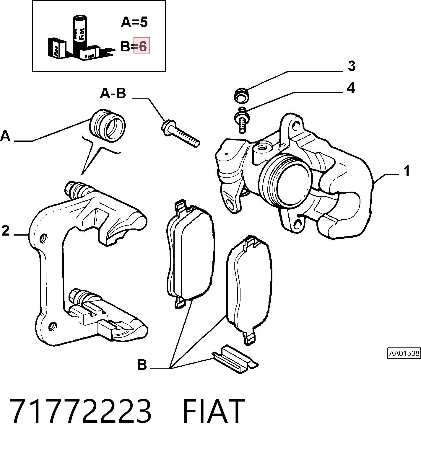 Колодки тормозные задние дисковые FIAT 71772223