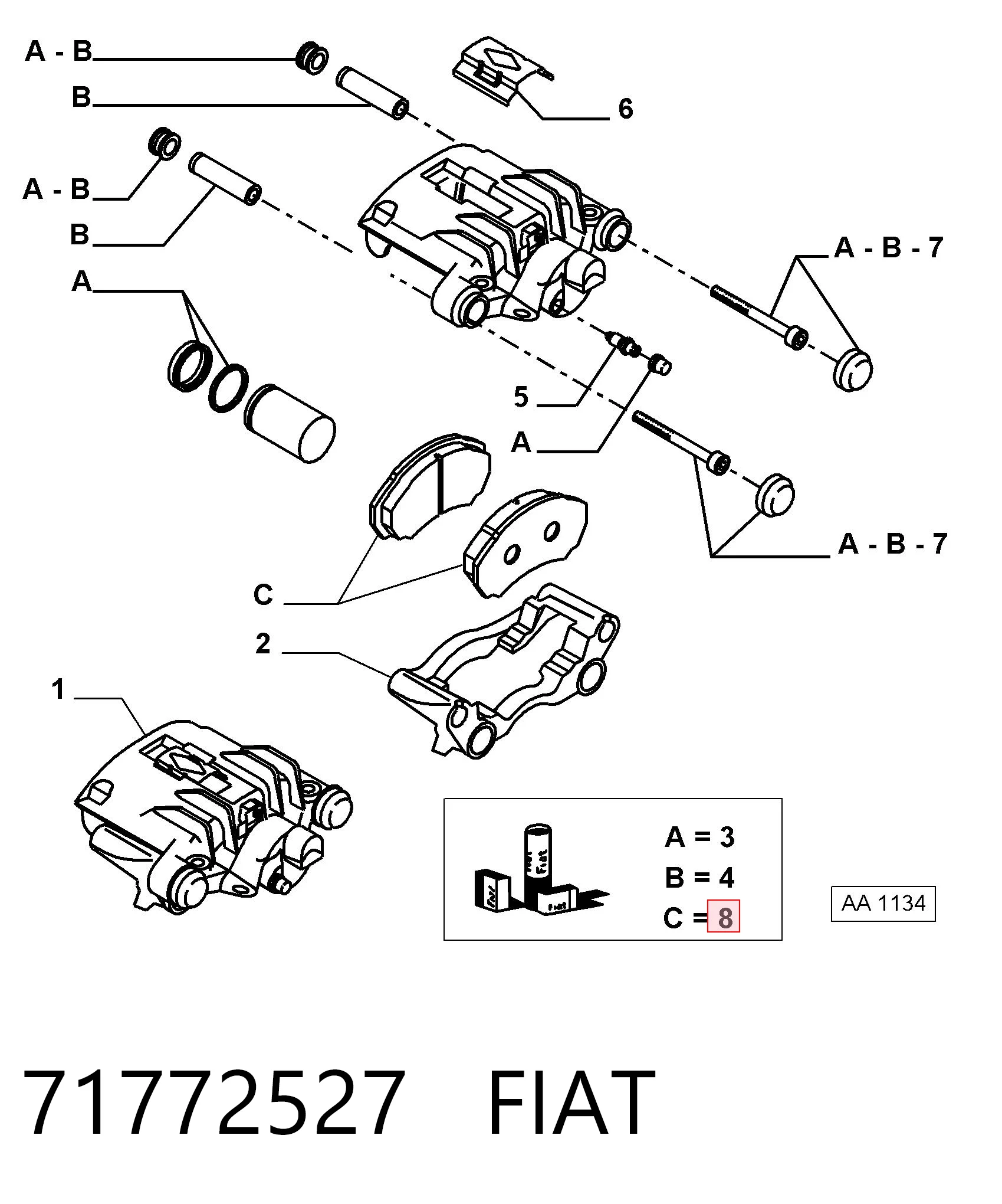 Колодки тормозные задние дисковые FIAT 71772527