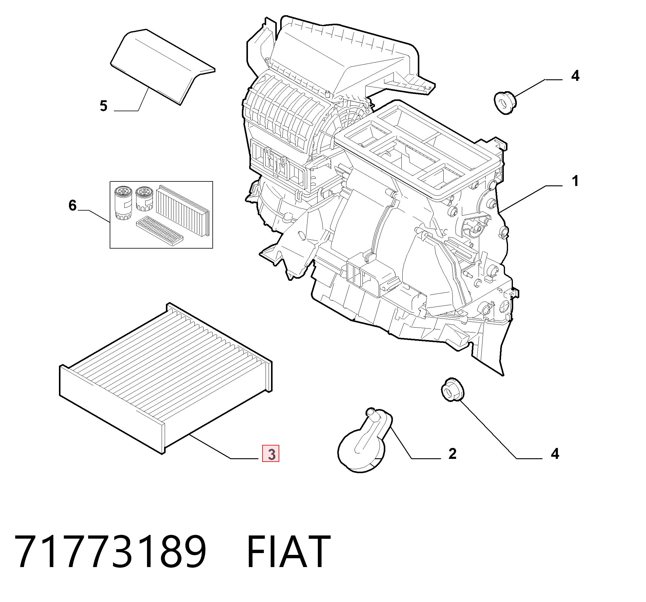 Купить 71773189 Chrysler Фильтр салона угольный