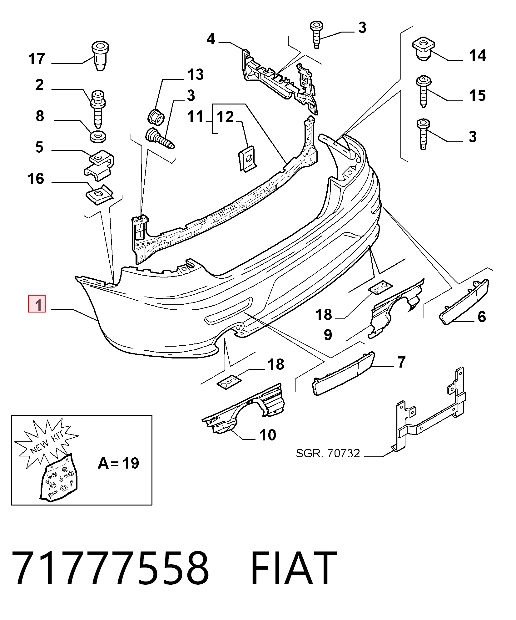 Бампер задний Alfa Romeo 159 седан (939) (2005 - 2011) цена, от 184.37 USD