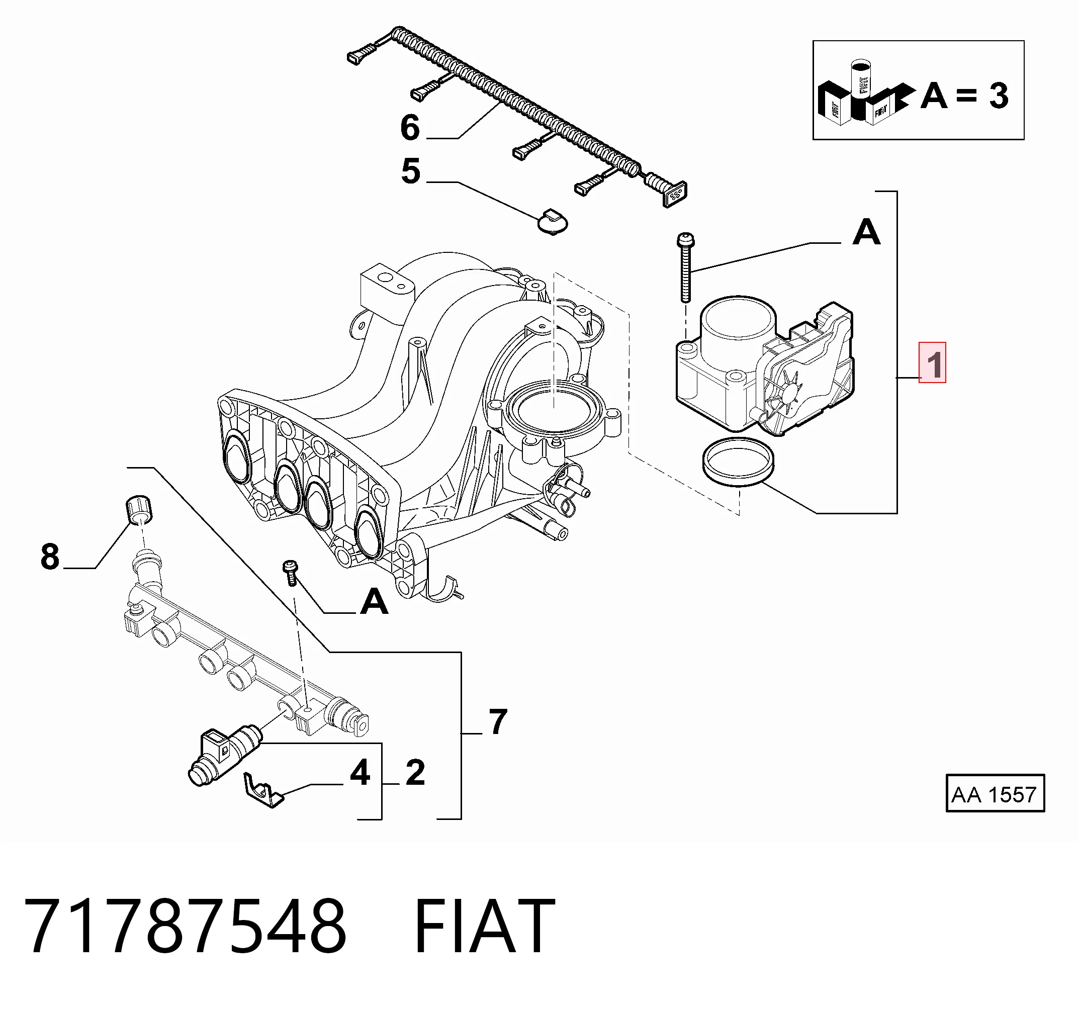 71787548 Fiat/Alfa/Lancia Дроссельная заслонка