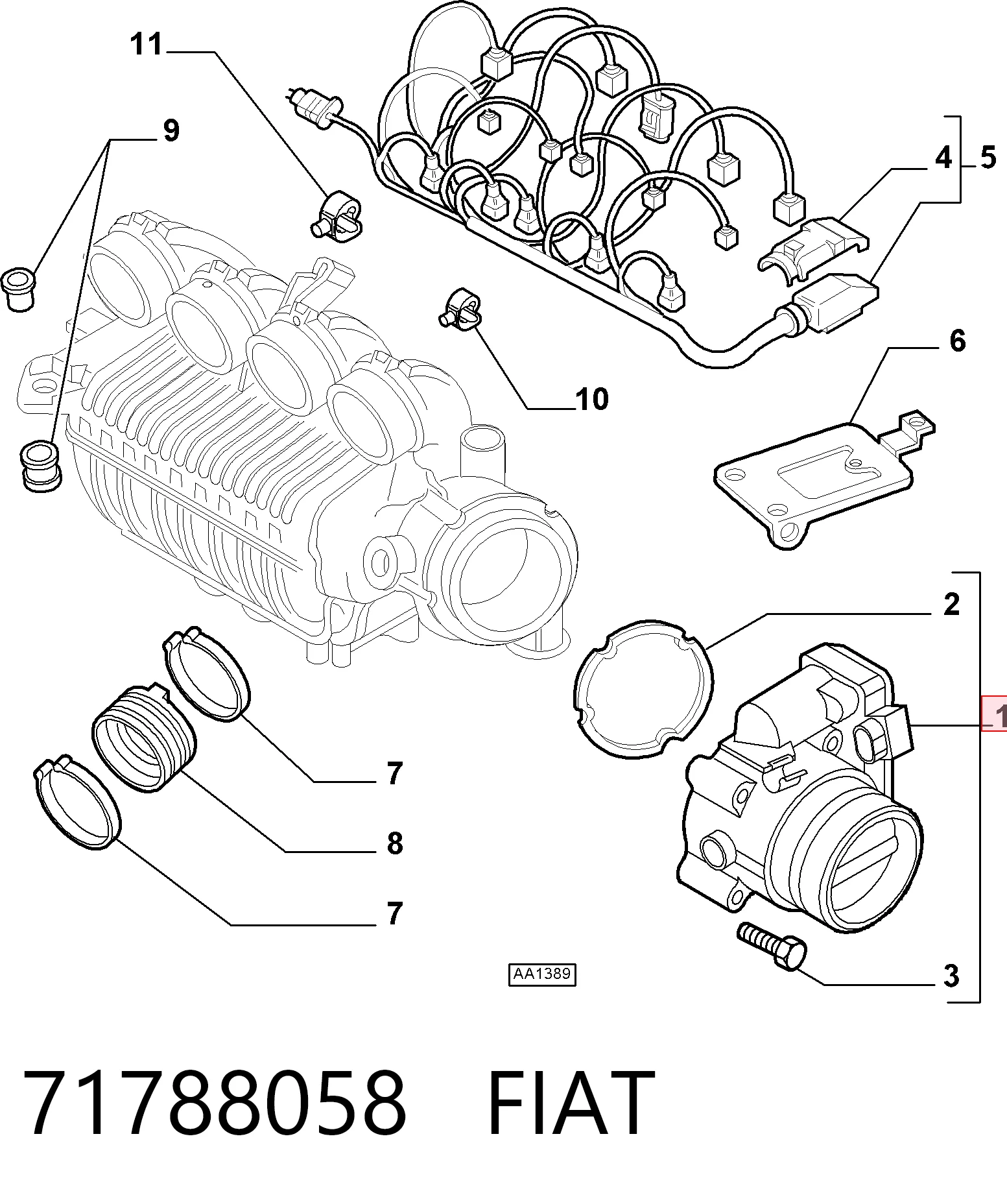 Дроссельная заслонка в сборе Alfa Romeo 156 седан (932) (1997 - 2005) цена, от 28.34 USD