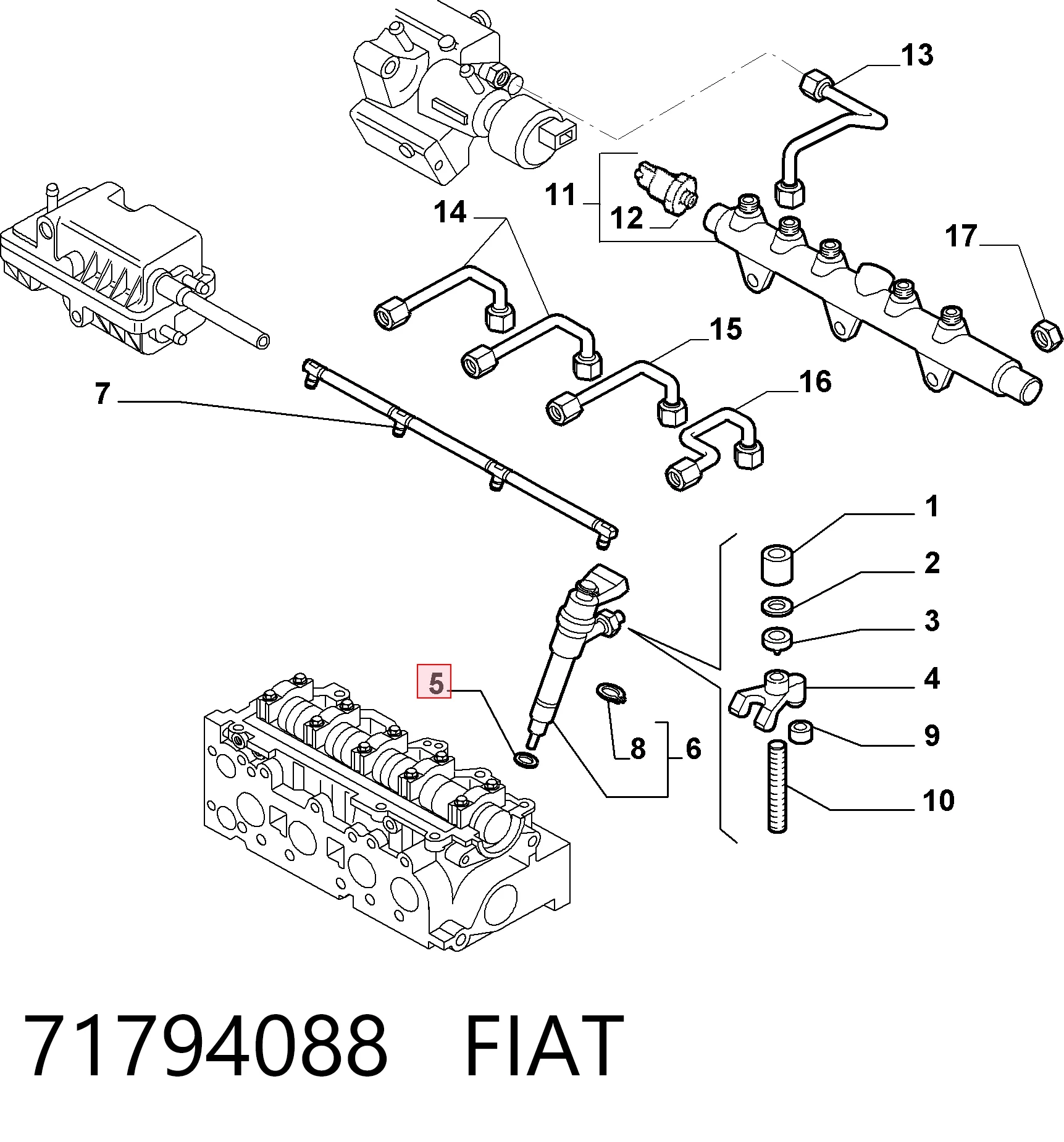  Топливные форсунки Fiat Doblo 1
