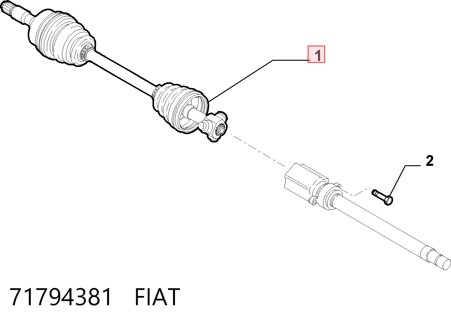 BB3941 Posterparts Полуось передняя, правая