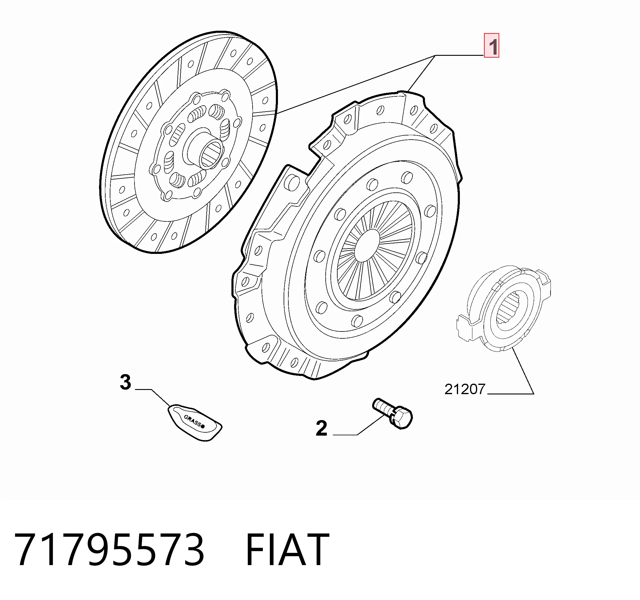 Комплект сцепления FIAT 71795573