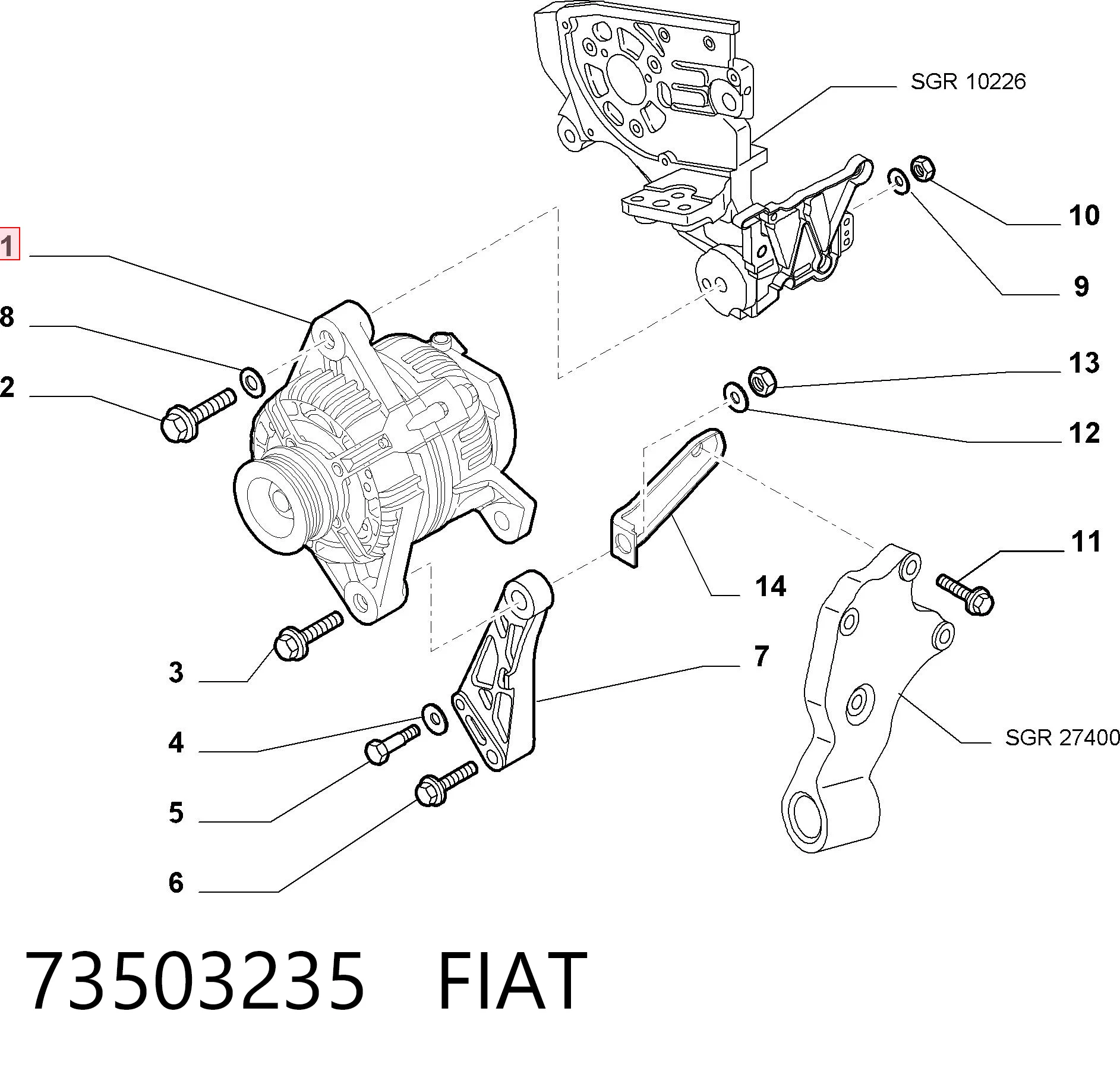 73503235 Fiat/Alfa/Lancia Генератор автомобильный