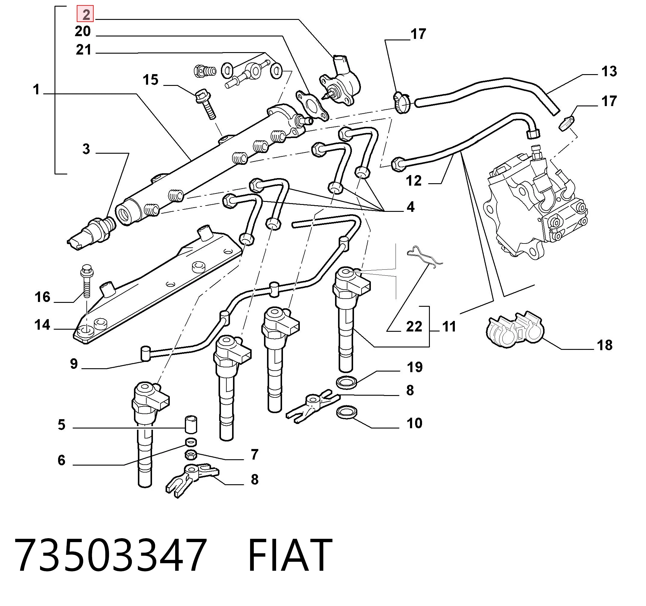 73503347 Fiat/Alfa/Lancia Регулятор давления в топливной рейке
