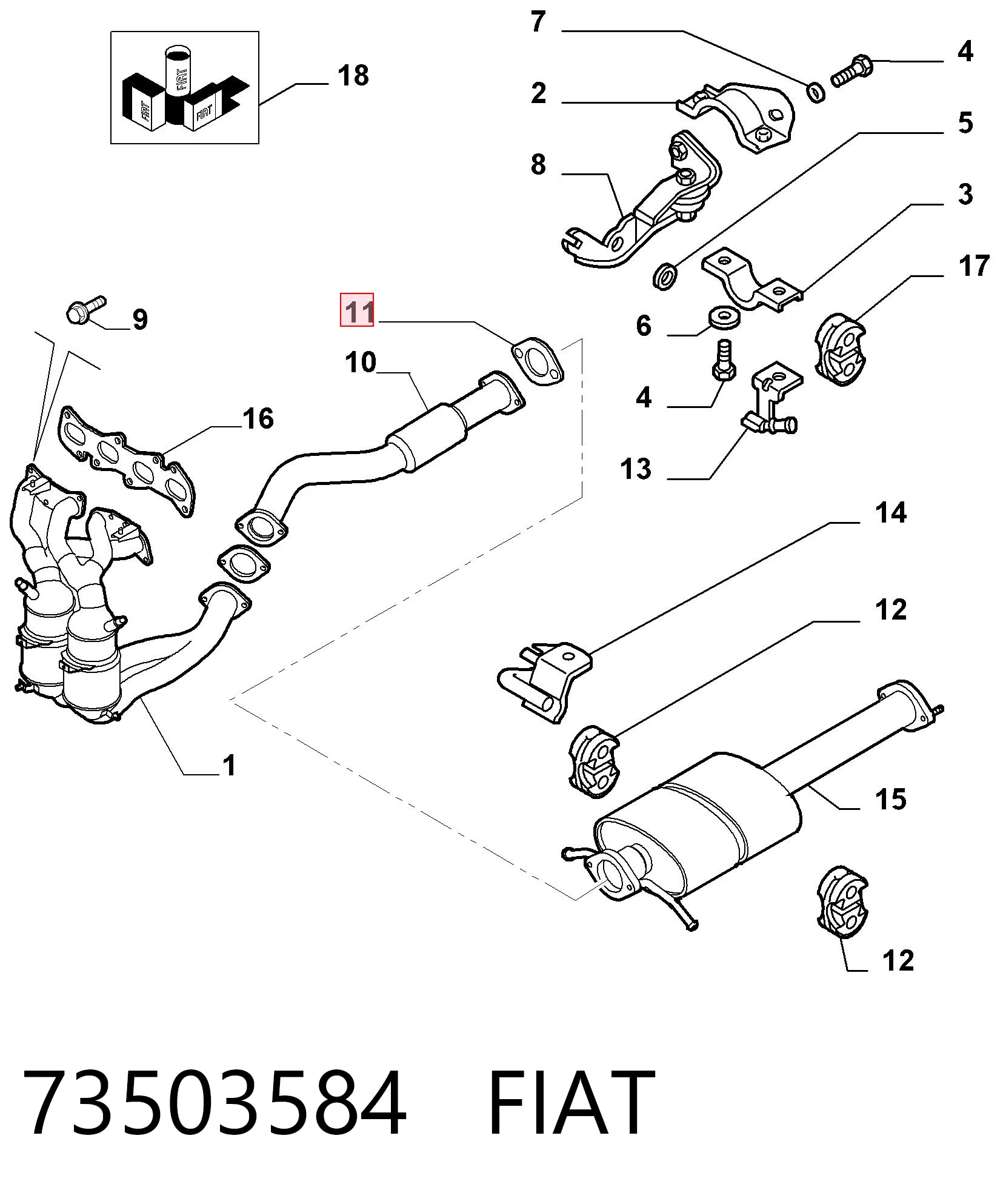 Прокладка глушителя 95510552 General Motors